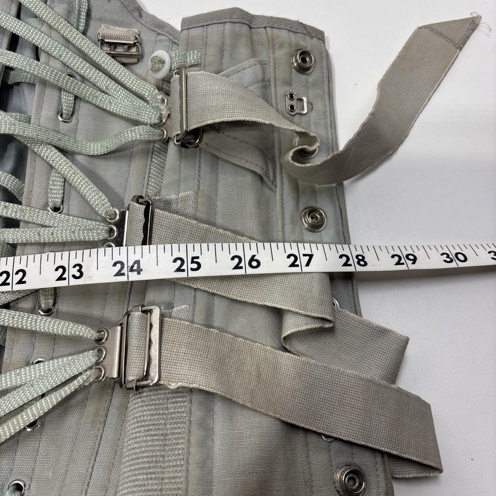 Antique Corset. Light Blue Anatomical Support Strappy Adjustable Form Fitting