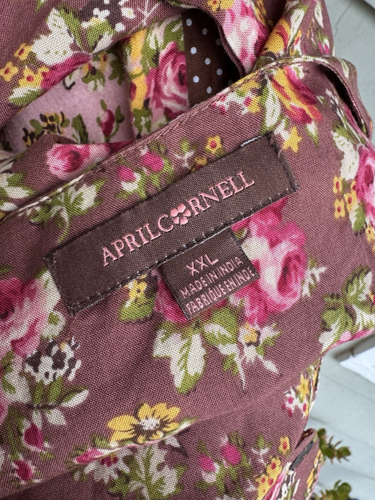 Vtg 90’s April Cornell Patchwork Cottagecore Grunge Dress Pink Brown Floral XXL