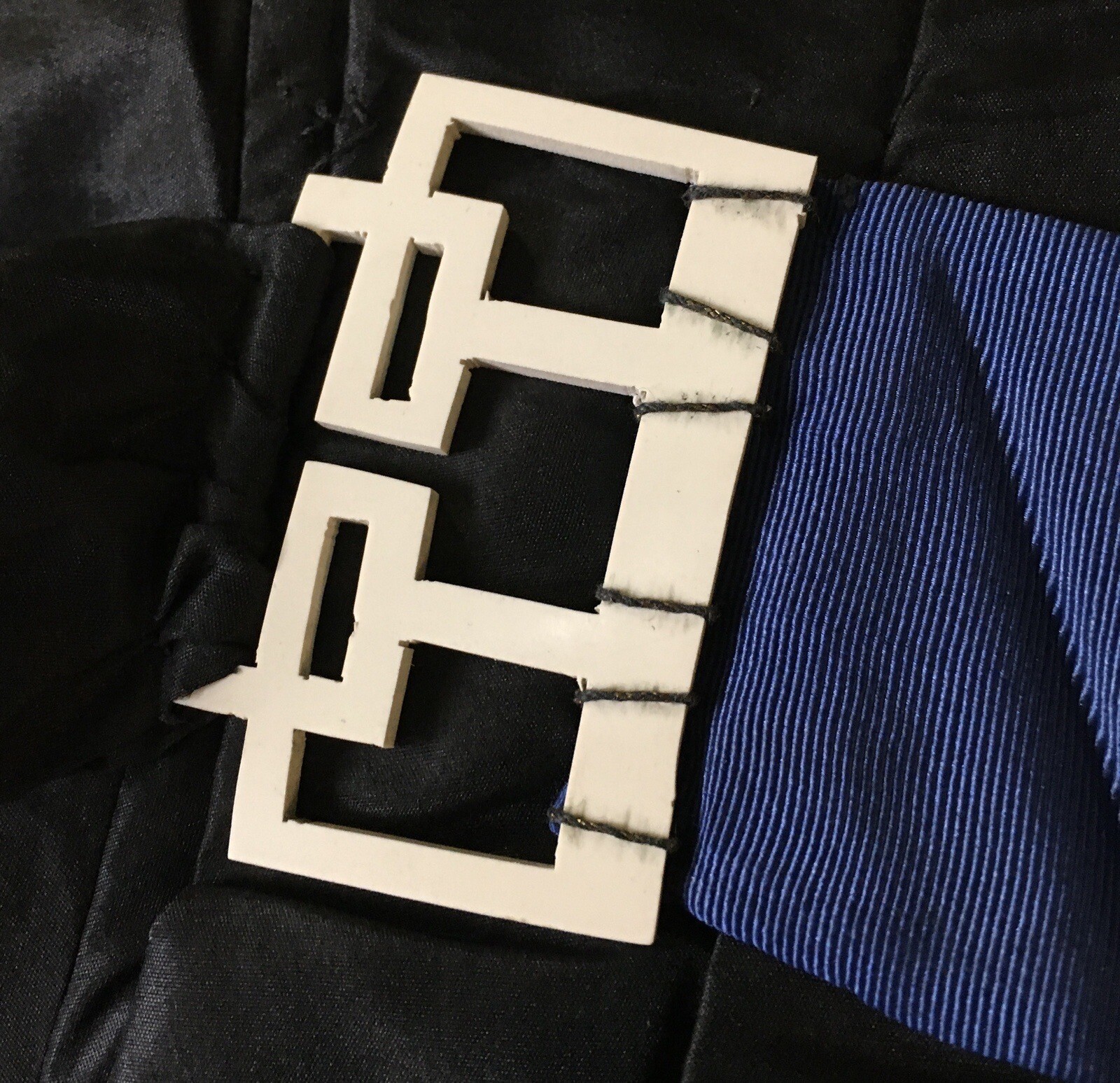 Exquisite Antique Edwardian Black & Blue Silk Walking Skirt Suit