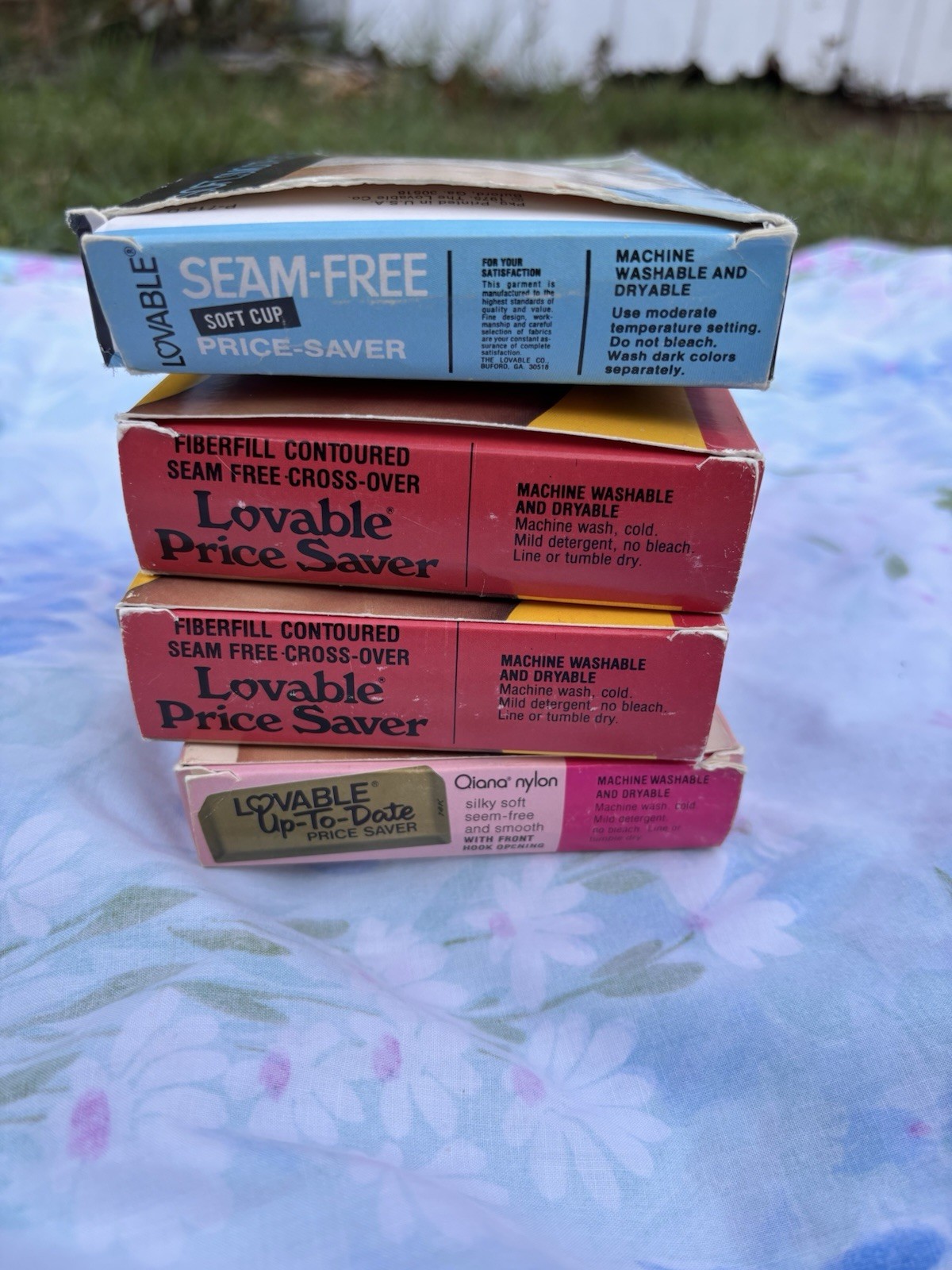 Lot of 4 Vintage 1970s Lovable Bras NIB Deadstock 38C Price Saver Qiana Nylon