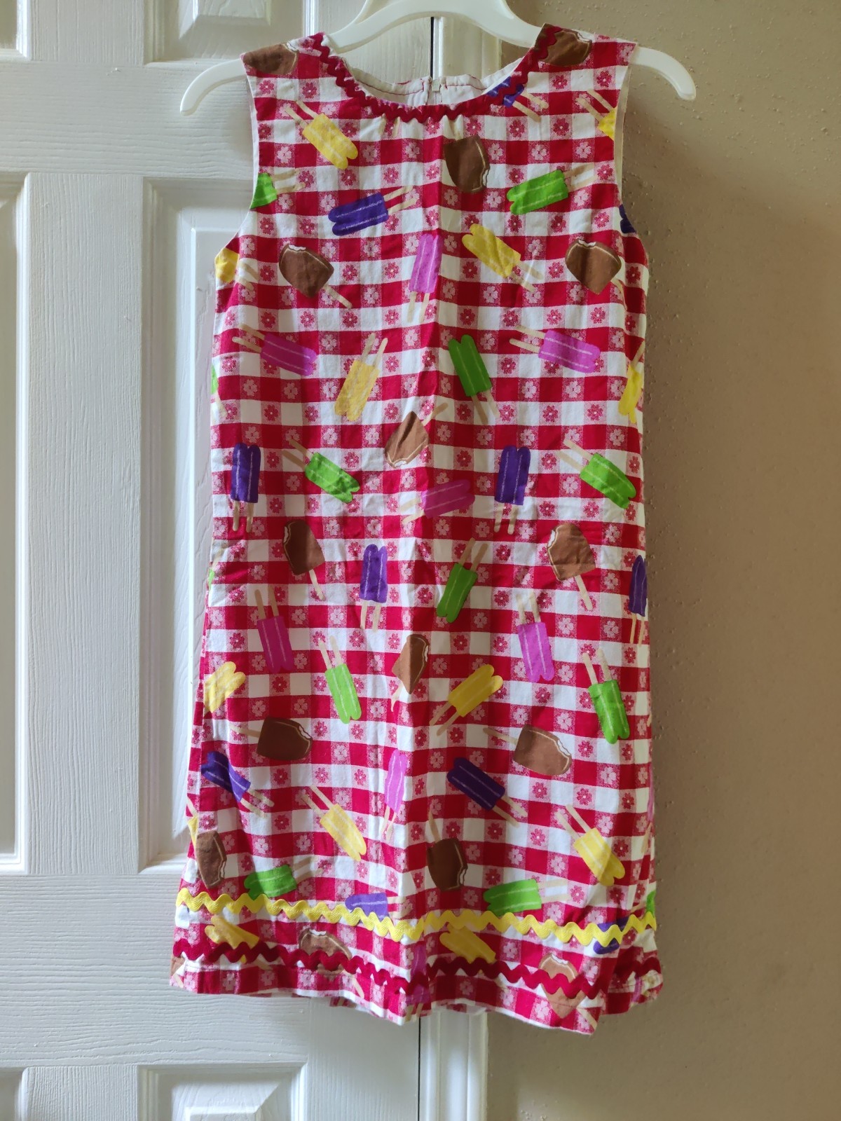 Vintage 60s Homemade Summer Popsicle Ice Cream Shift Dress XSmall🍦
