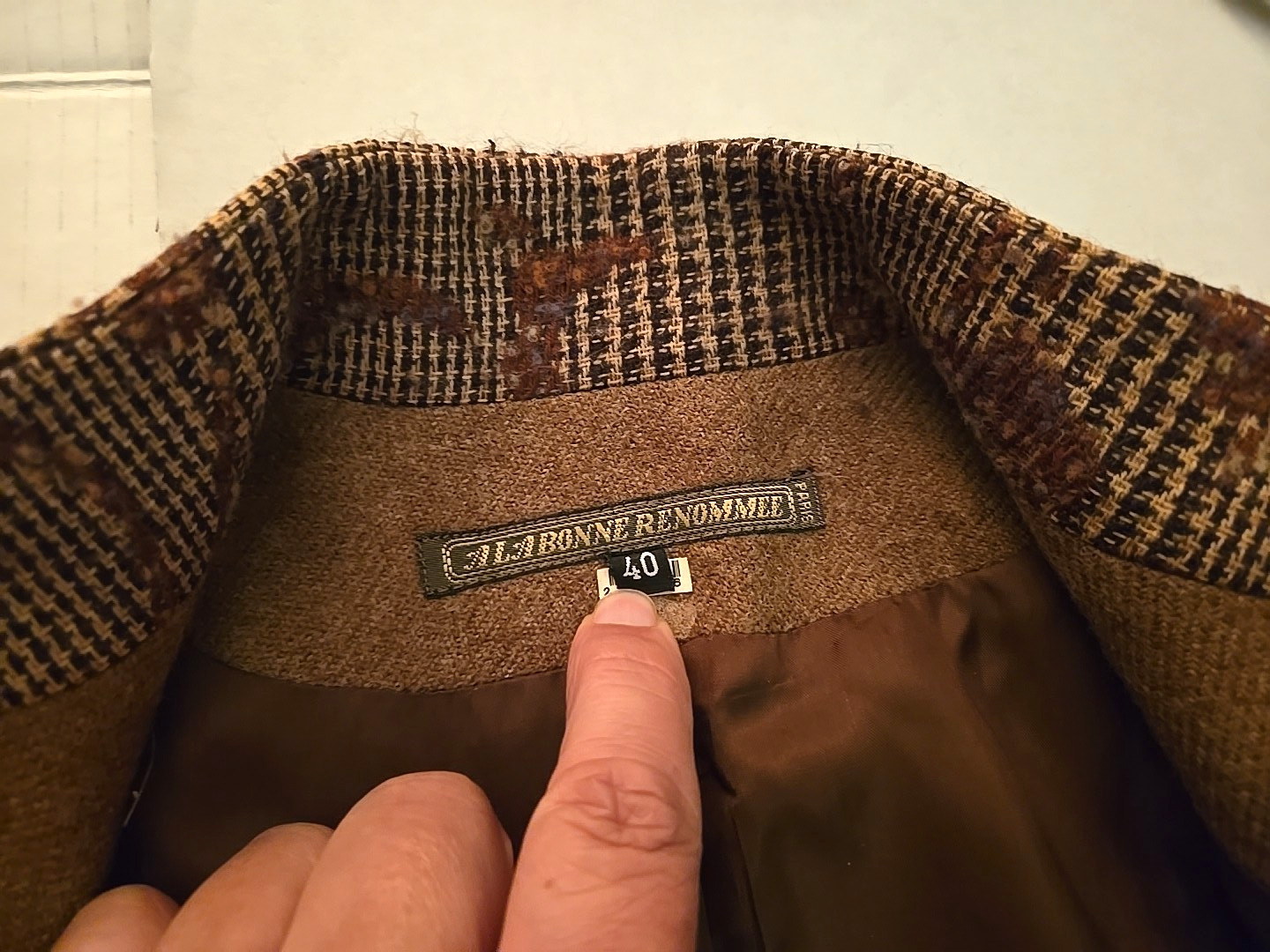 La Bonne Renommee Wool Patchwork Jacket Paris Size 40 Euro Eclectic Vintage