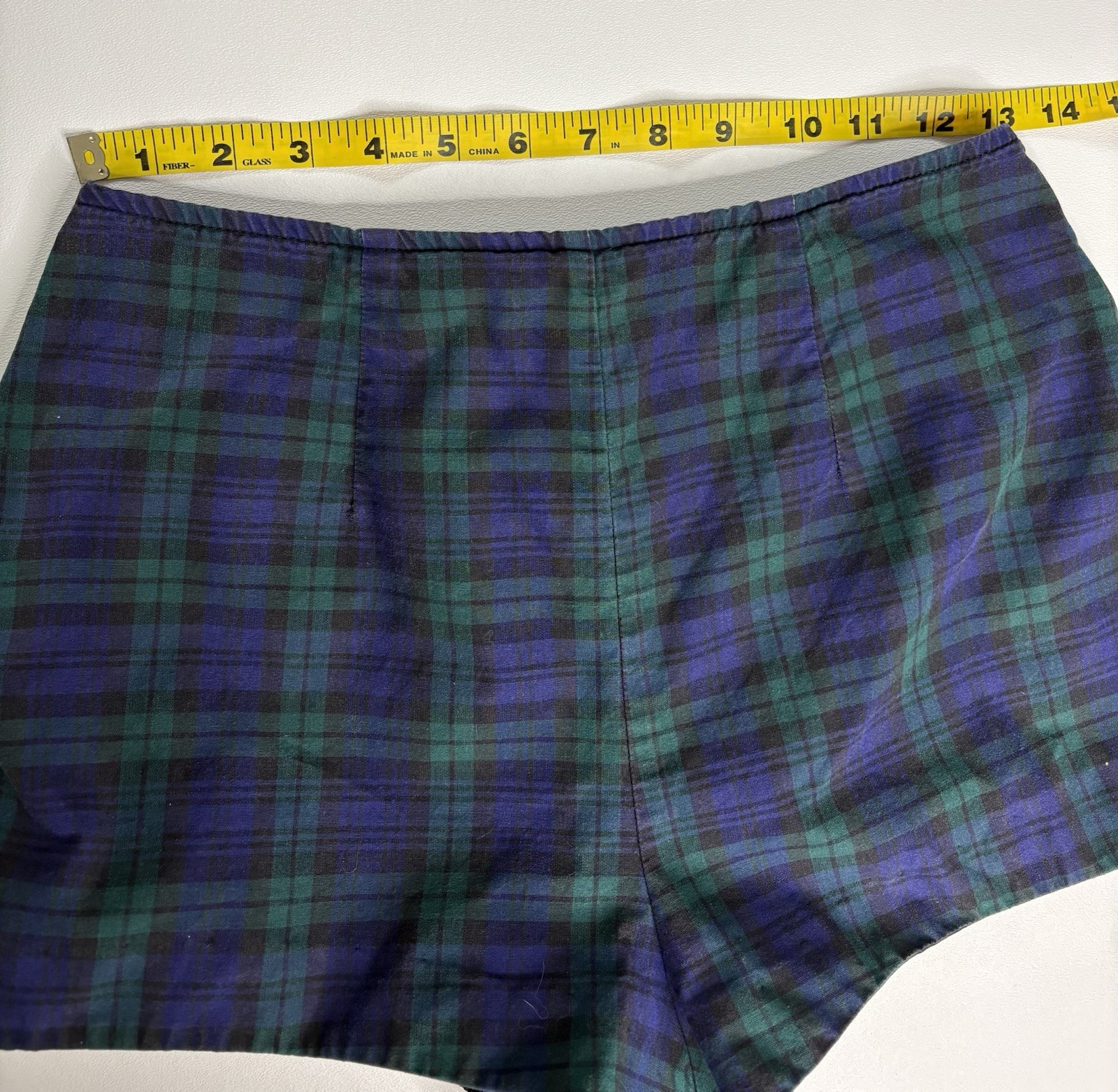 Vintage 1960s Bikini Plaid 2 Piece Swimsuit Sz Small Boy Shorts ILGWU Union Made