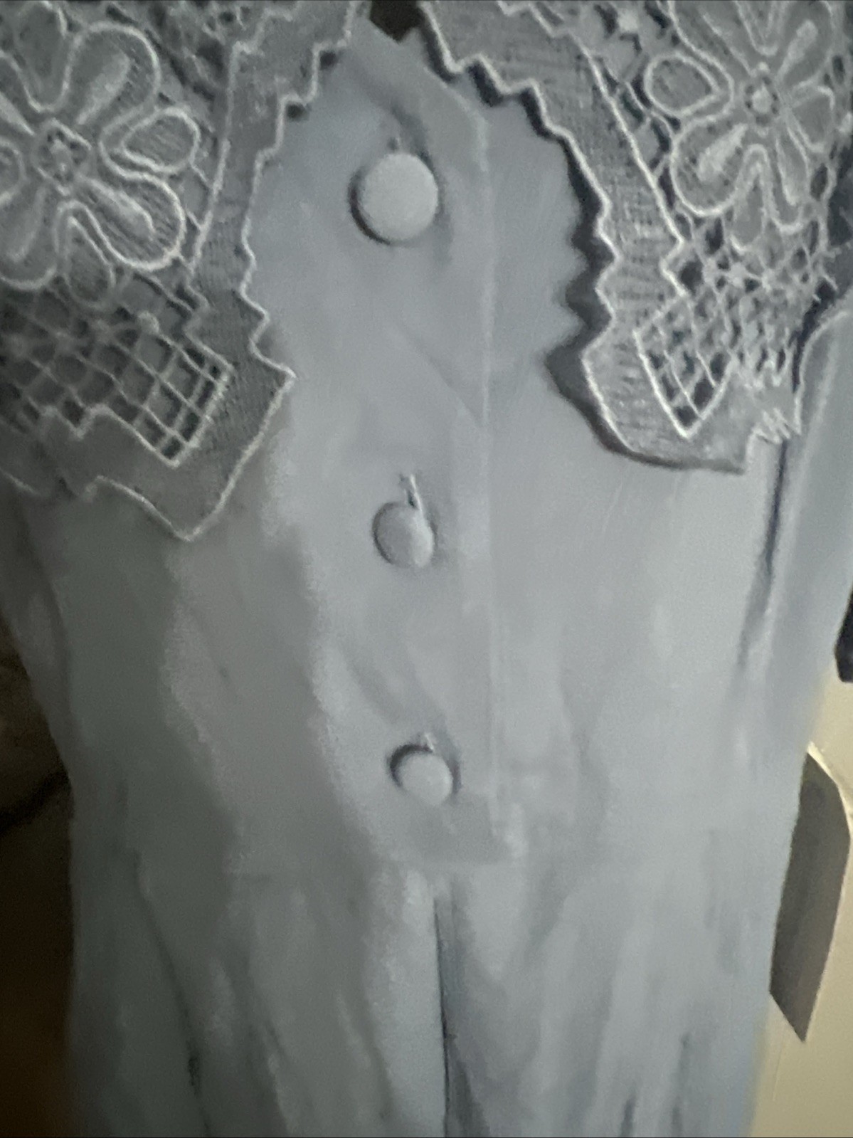Karin Stevens ︱Light Blue Dress ︱ Embroidery Collar︱Size 14︱NWT︱Vintage︱1990&rsquo;s