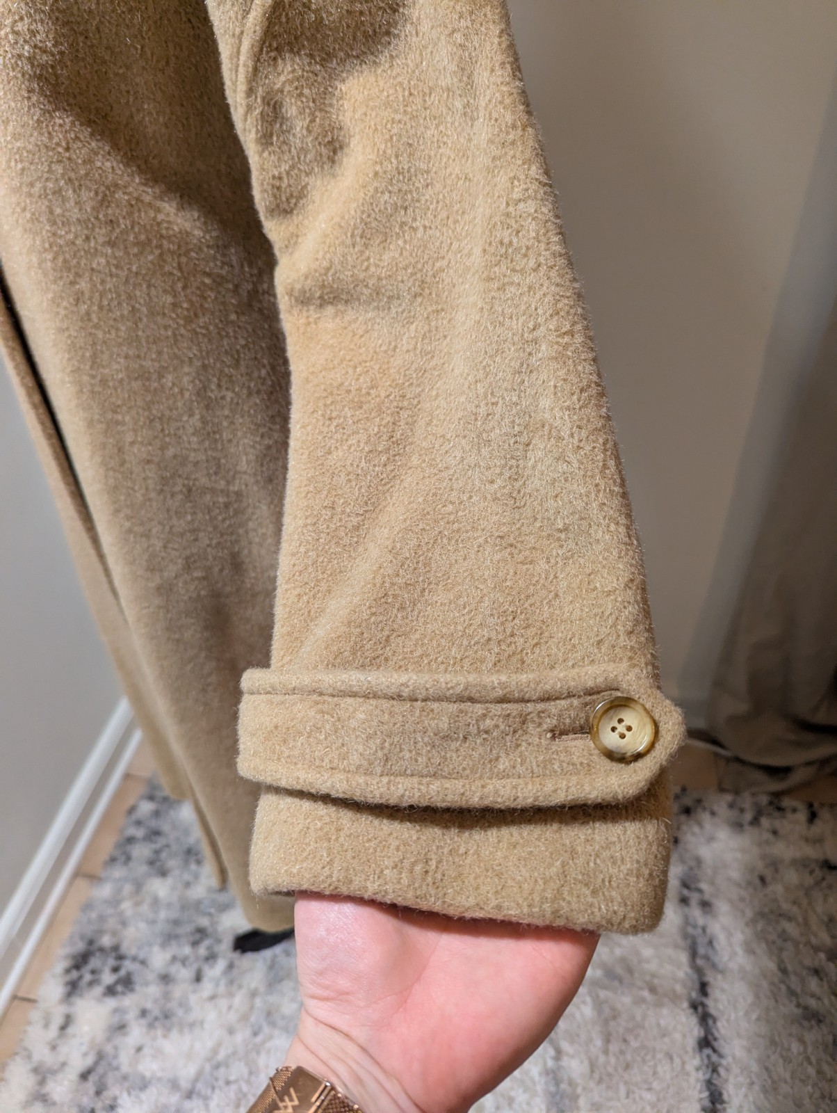 Vintage 1970s Pendleton Tan Beige Camel Coat Jacket Large 100% Virgin Wool Lined