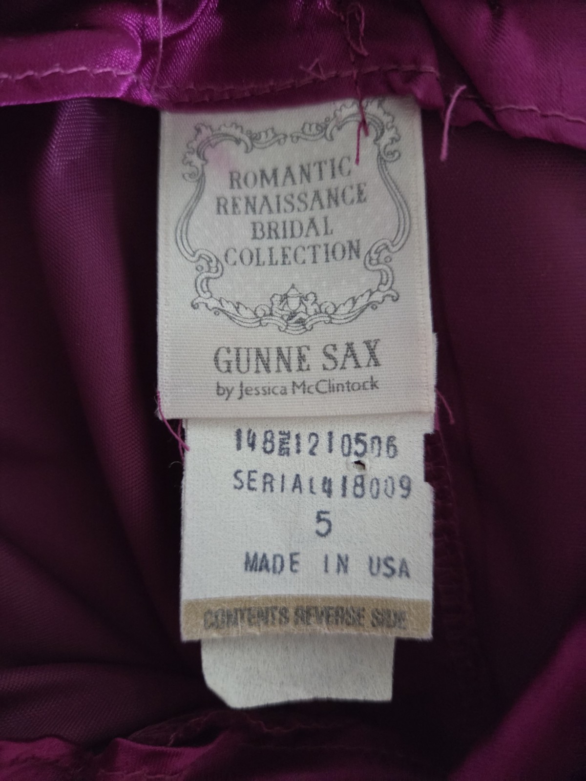Vintage Gunne Sax Jessica McClintock Romantic Renaissance Dress Sz 5 Purple