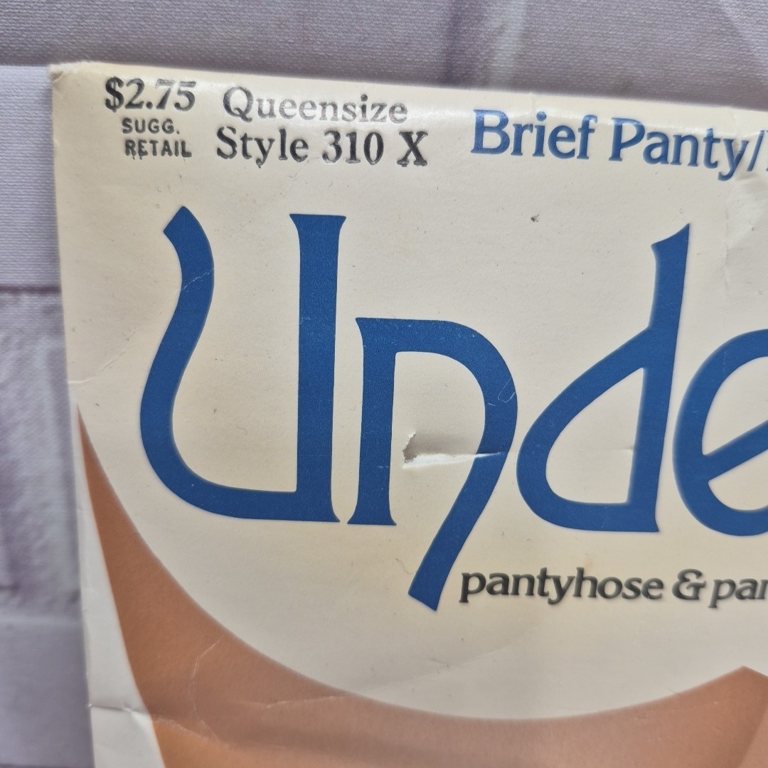 Vtg Pair UNDERALLS Nylon Pantyhose QUEEN Size NOS Style 310X Suntan Made in USA