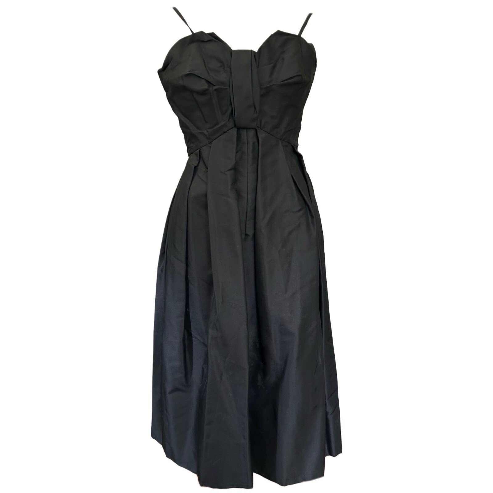 1950s Christian Dior New York black silk faille New Look dress set with jacket