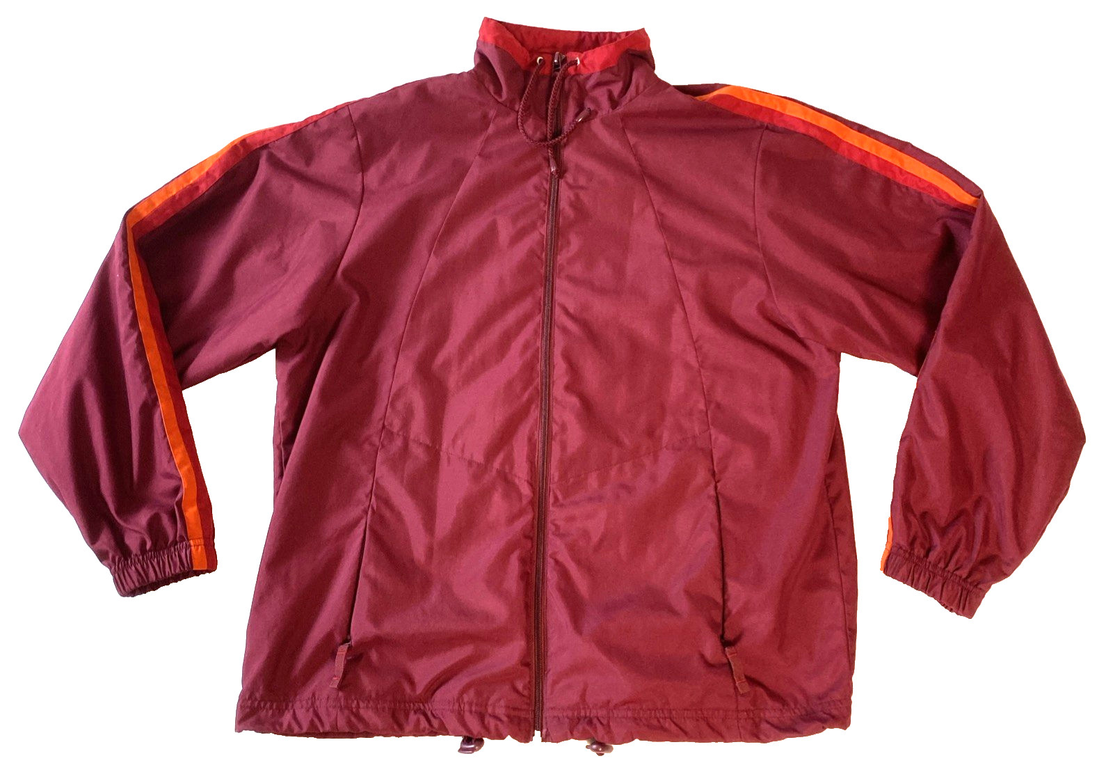 Vintage 1980s Catalina Activewear Jacket Women’s S Maroon Striped Hong Kong