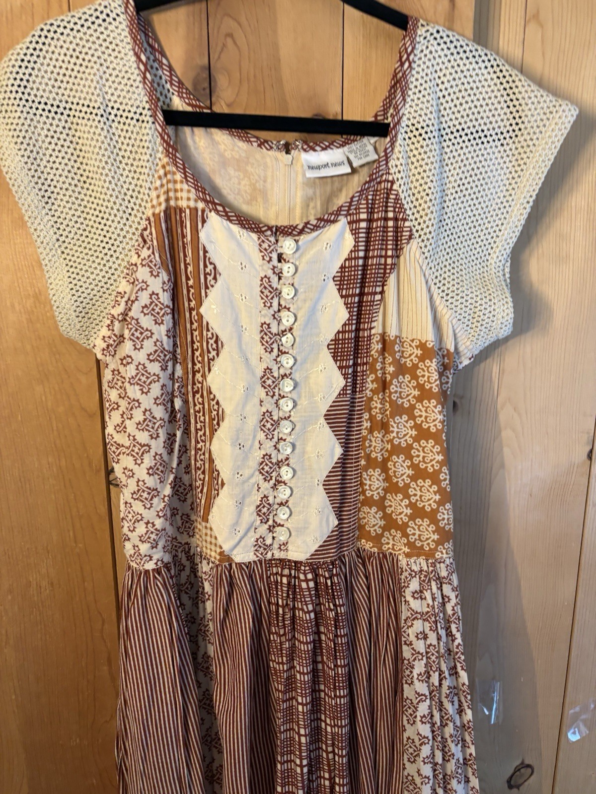 90&rsquo;s patchwirk peasantdress 100% cotton VTG NEWPORT NEWS FITS MEDIUM NWD