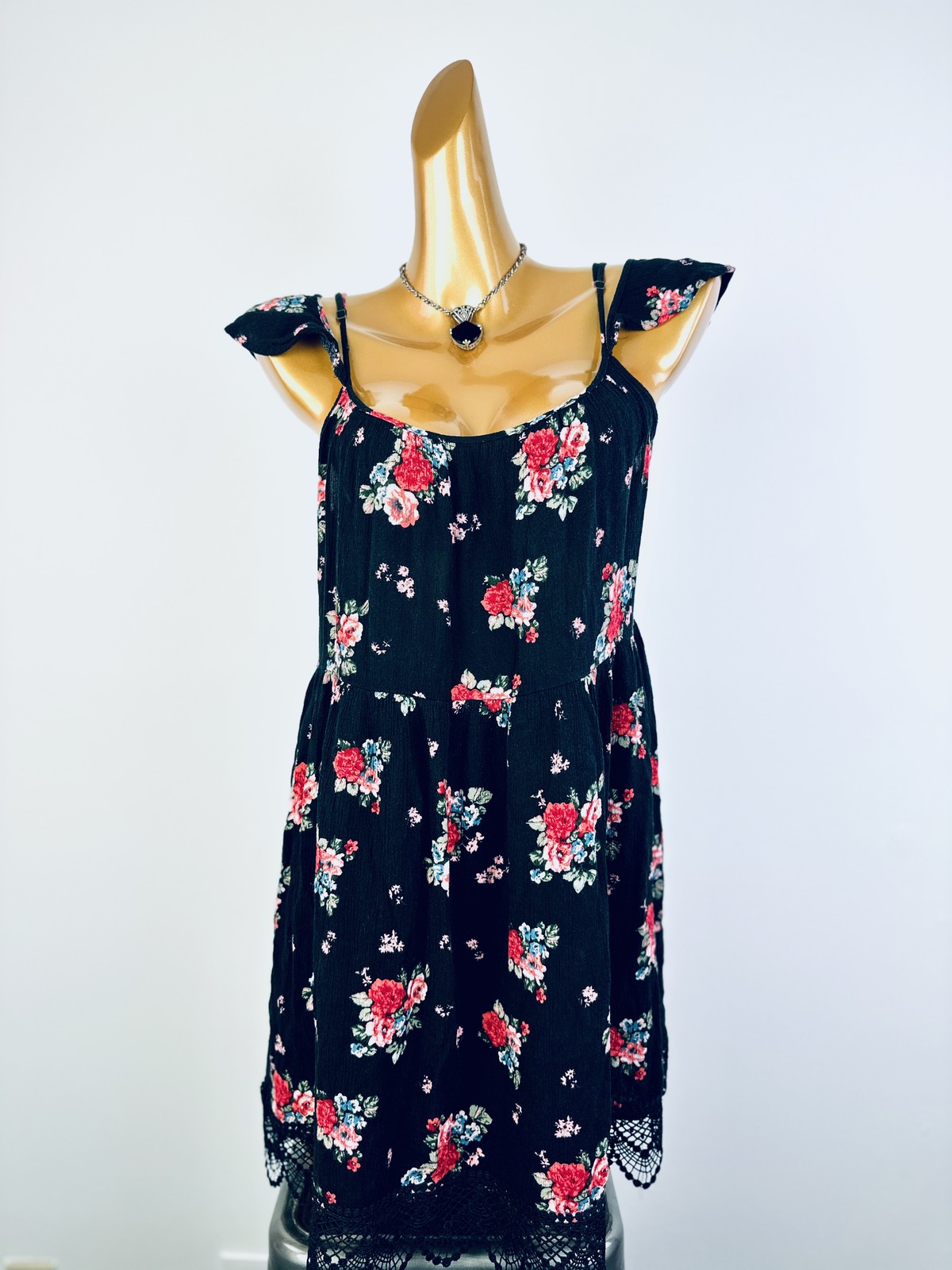 Vintage VTG 90s grunge dress floral print prairie mini sundress