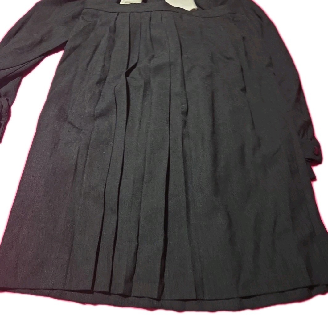 Grace Tone 1990s Vintage Black Double Breasted Large Skirt Set