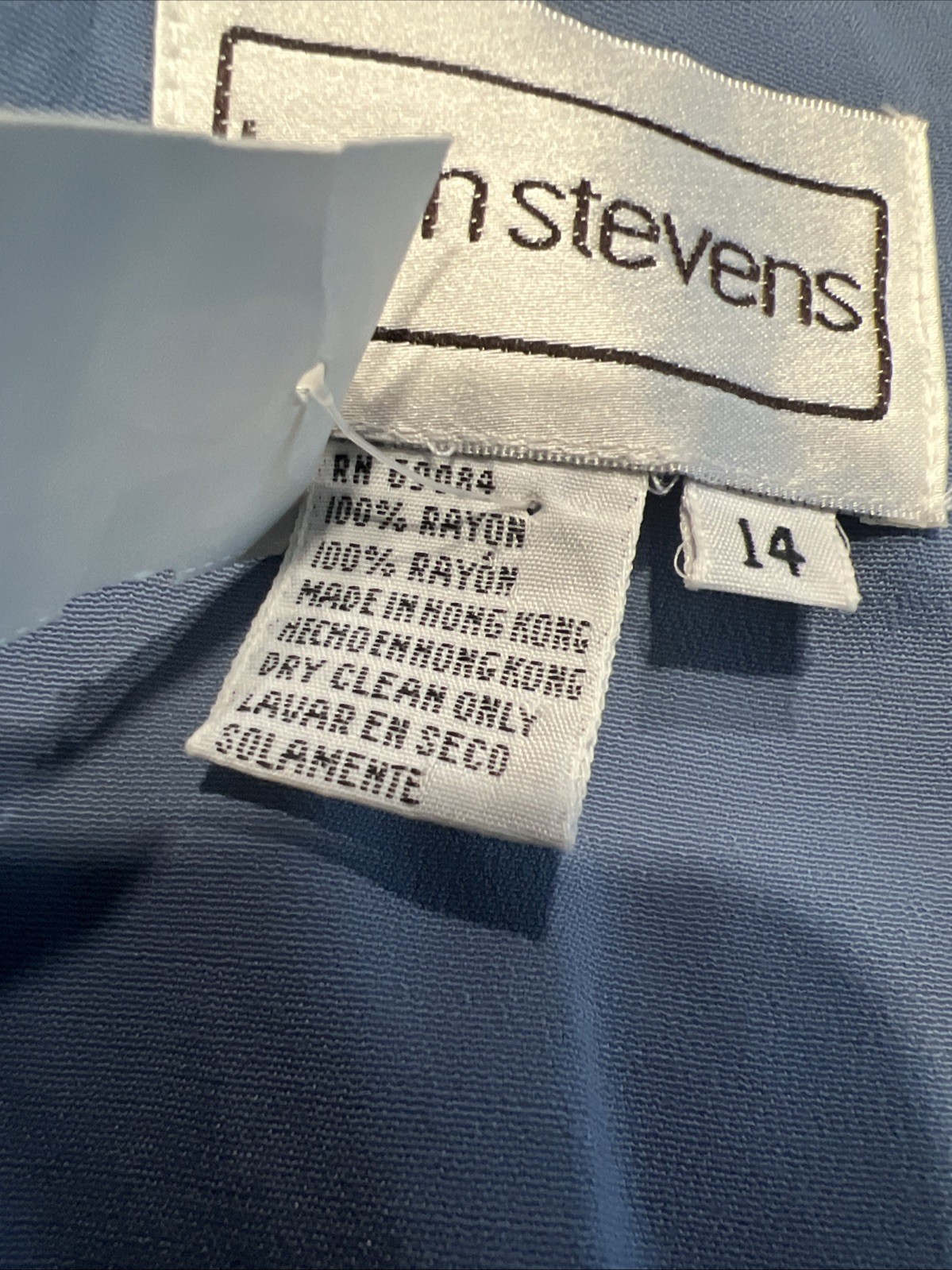Karin Stevens ︱Light Blue Dress ︱ Embroidery Collar︱Size 14︱NWT︱Vintage︱1990&rsquo;s
