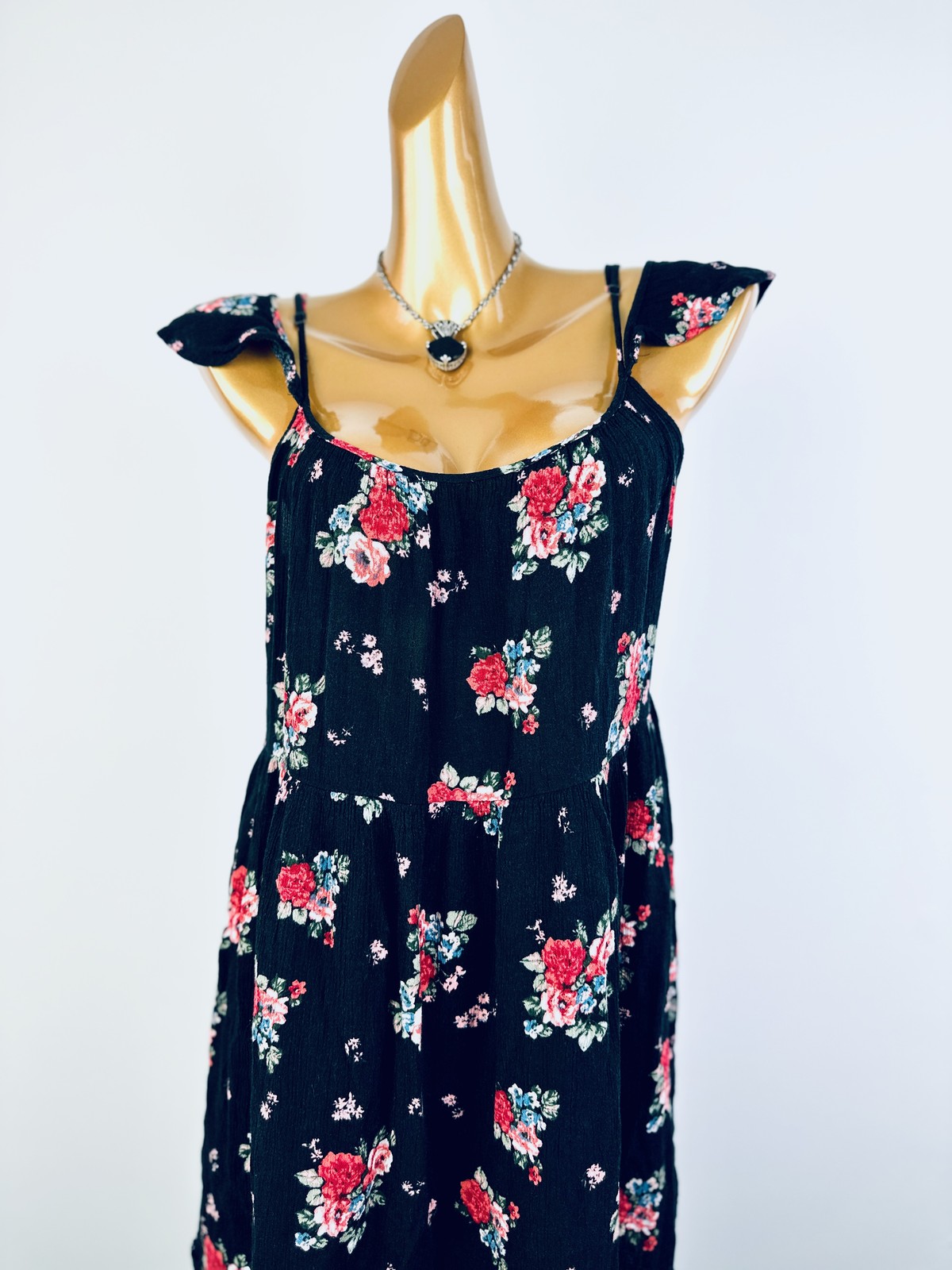 Vintage VTG 90s grunge dress floral print prairie mini sundress