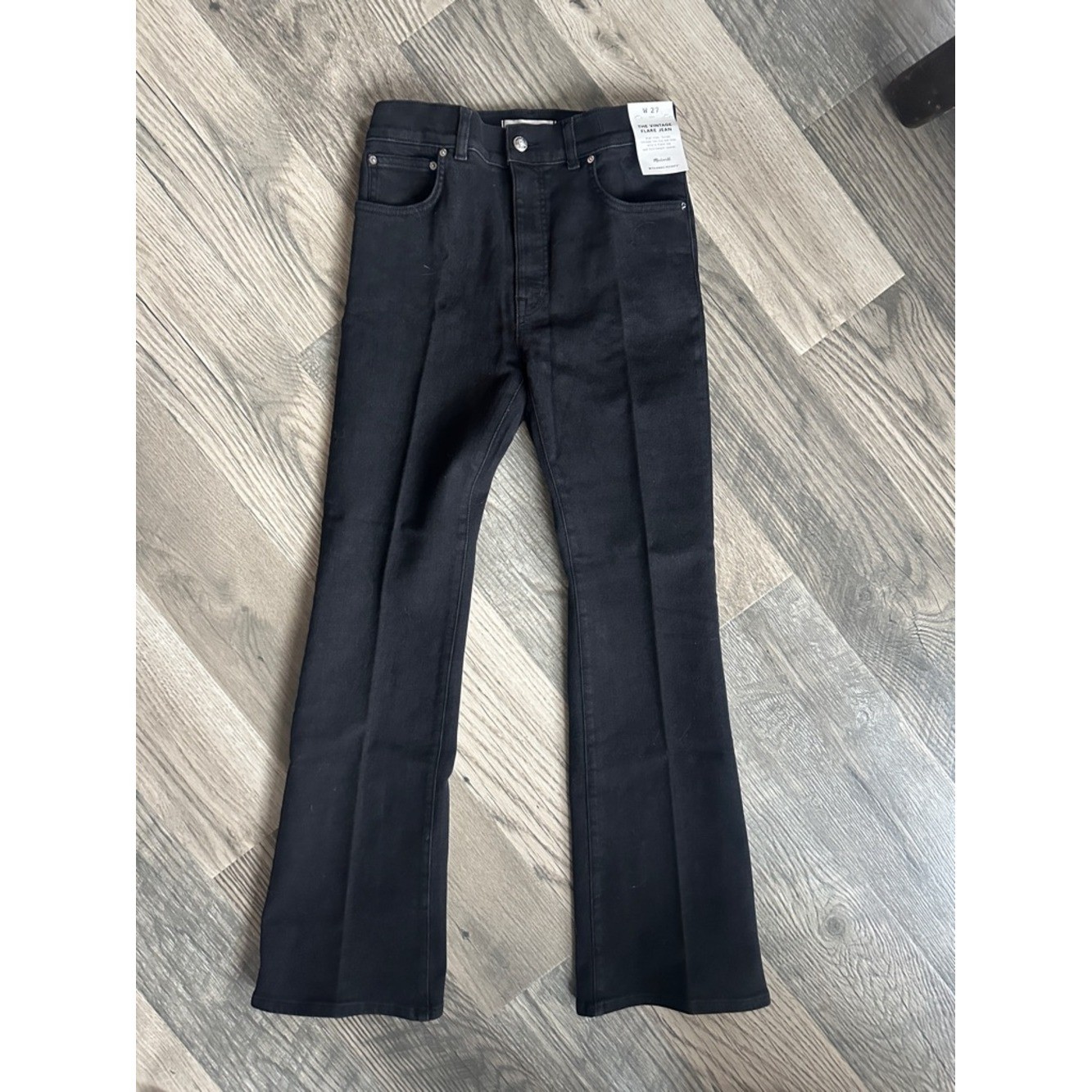 Madewell NWT The Vintage Flare Jeans black frost denim women&rsquo;s size 27