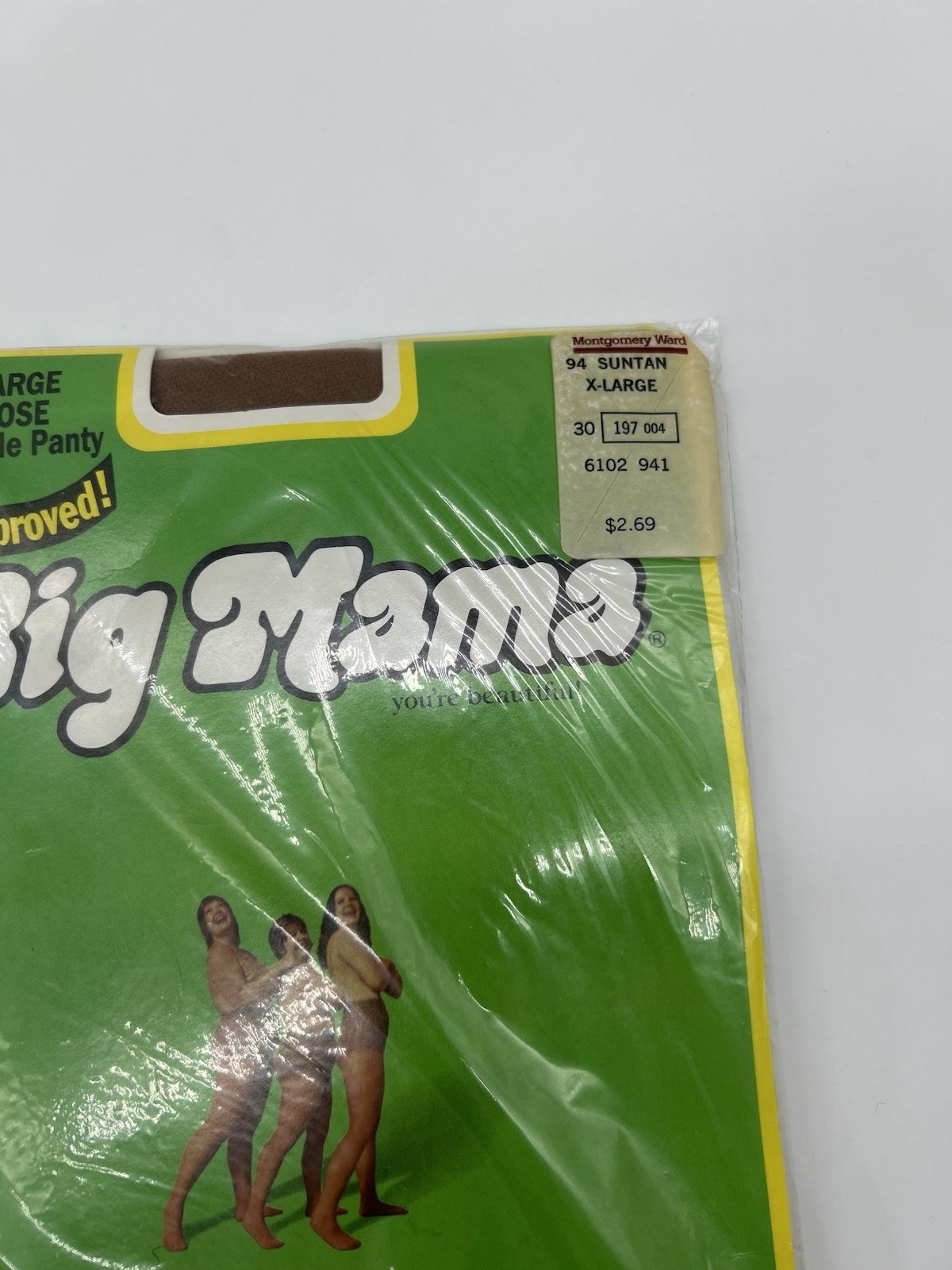 Vintage Big Mama Pantyhose XL Queen Suntan NOS Control Top Cotton Crotch