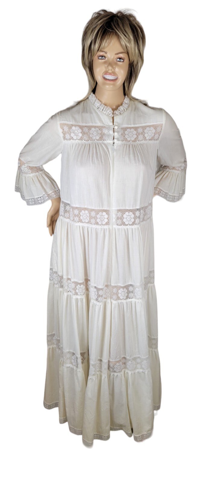 Vtg 70&rsquo;s David Brown California Brownstone Studio Prairie Boho Cottagecore Dress