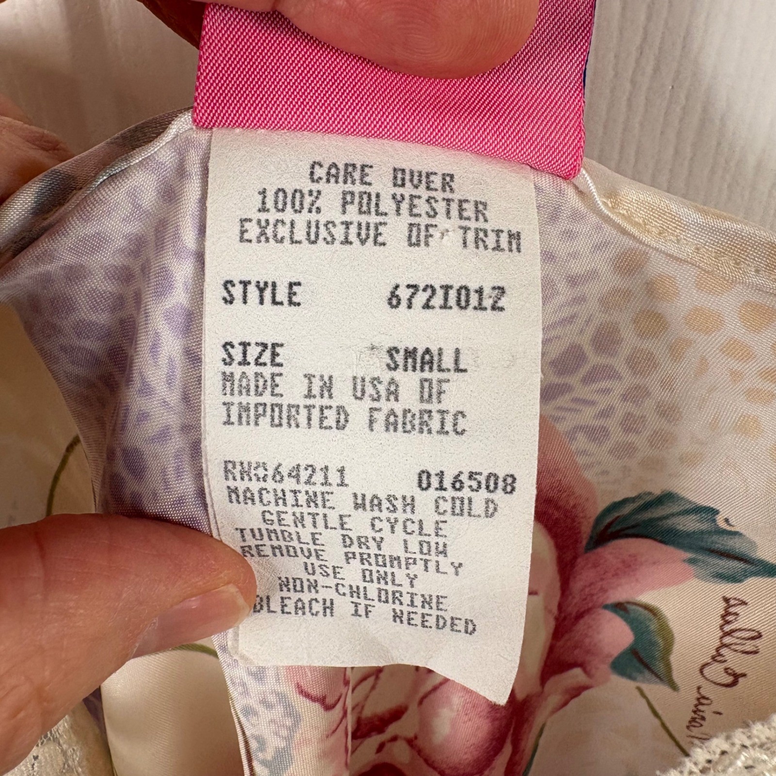 Vtg Sleep Solutions Chemise Nightgown Size Small Pink Floral Satin Lace Romantic