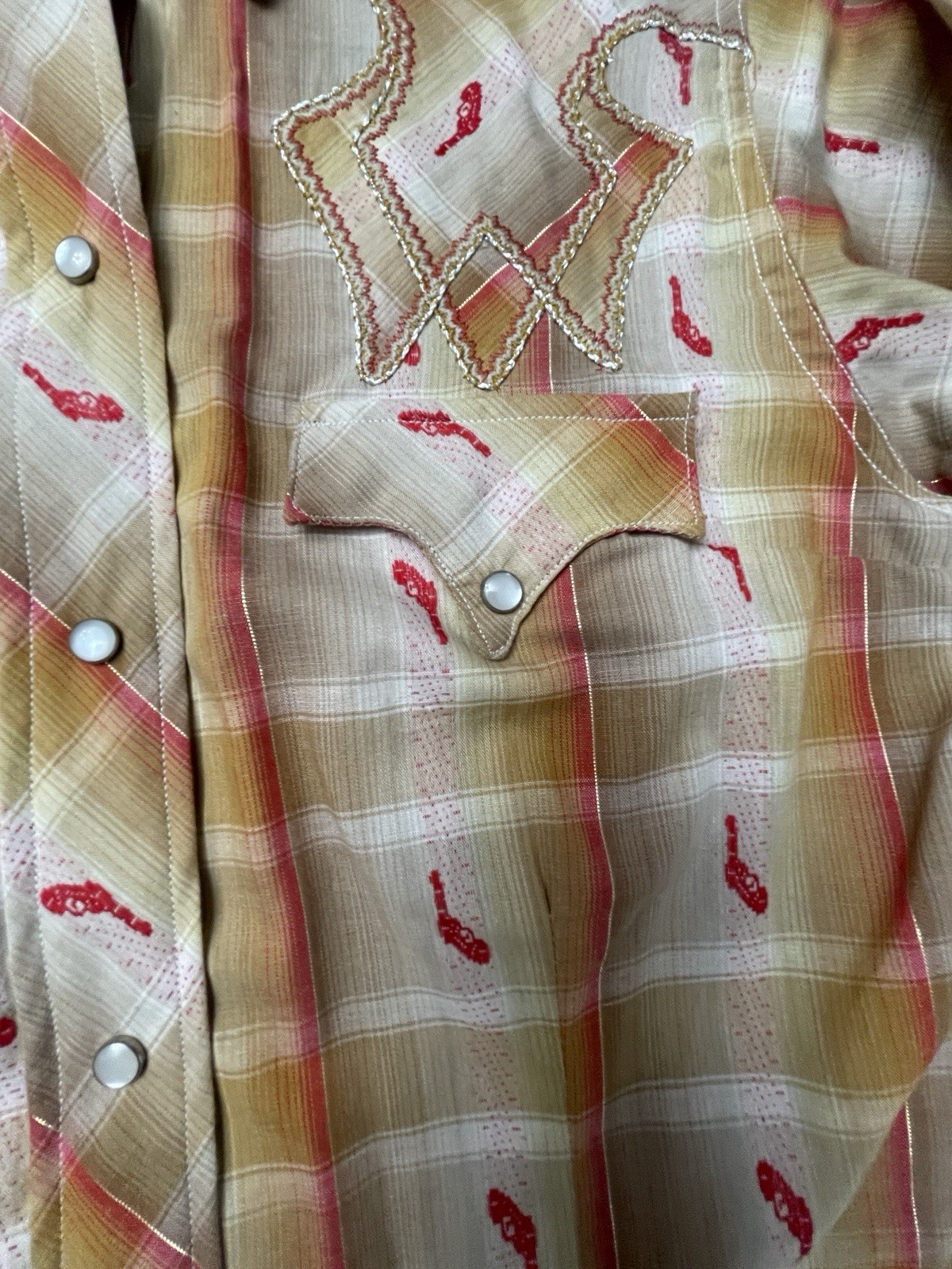Vintage TEM TEX Western Pearl Snap Plaid Shirt Women Ladies 1960’s 70’s