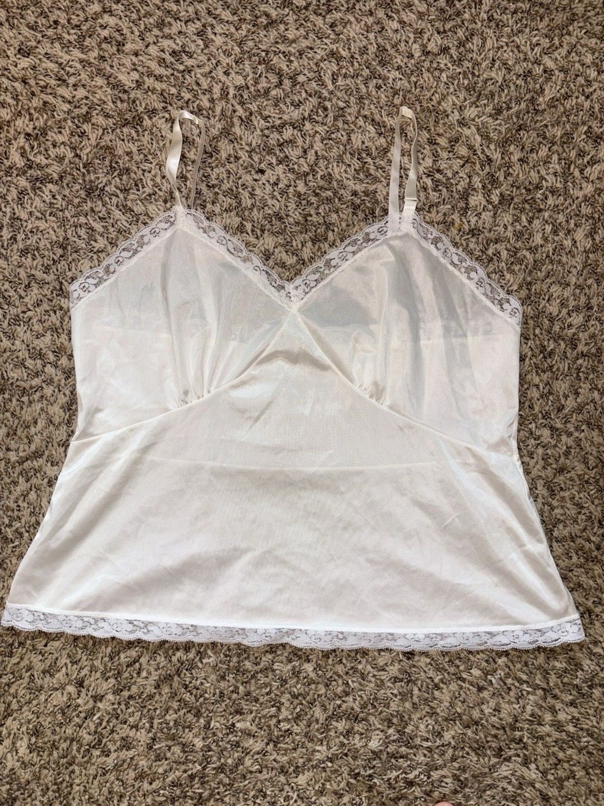 Vintage Sliperfection Camisole Slip Made in USA White Plus 1x