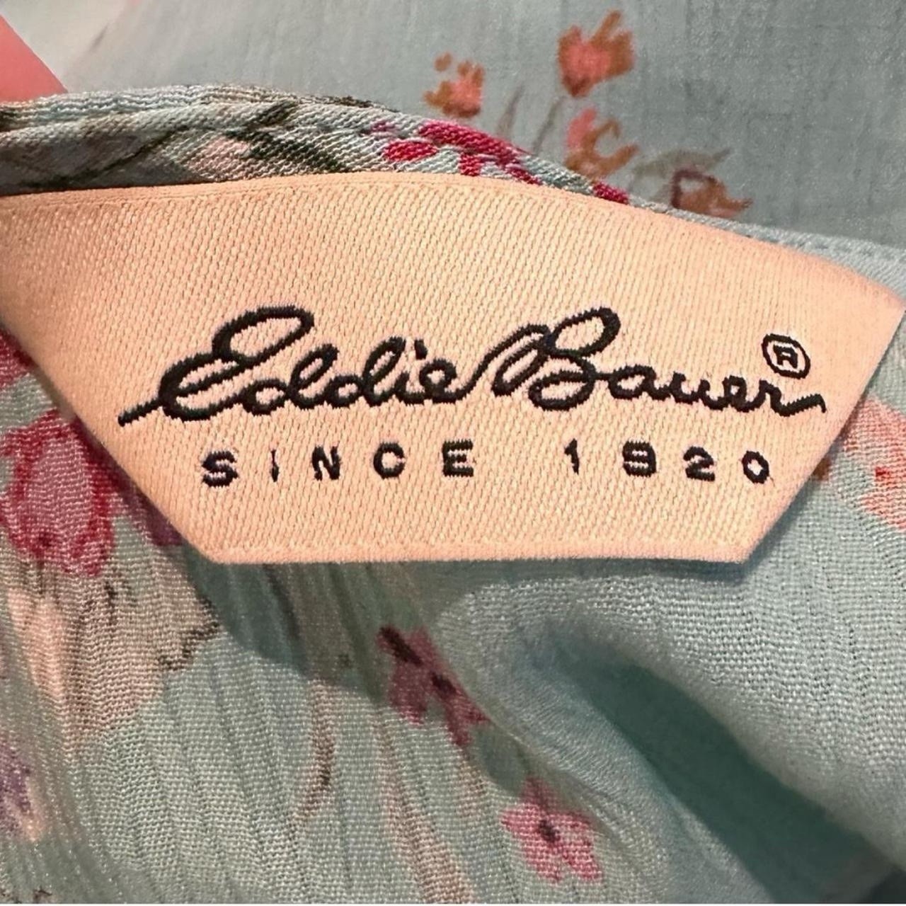 Vintage 90s Eddie Bauer Floral Rayon Midi Dress Cottagecore Large