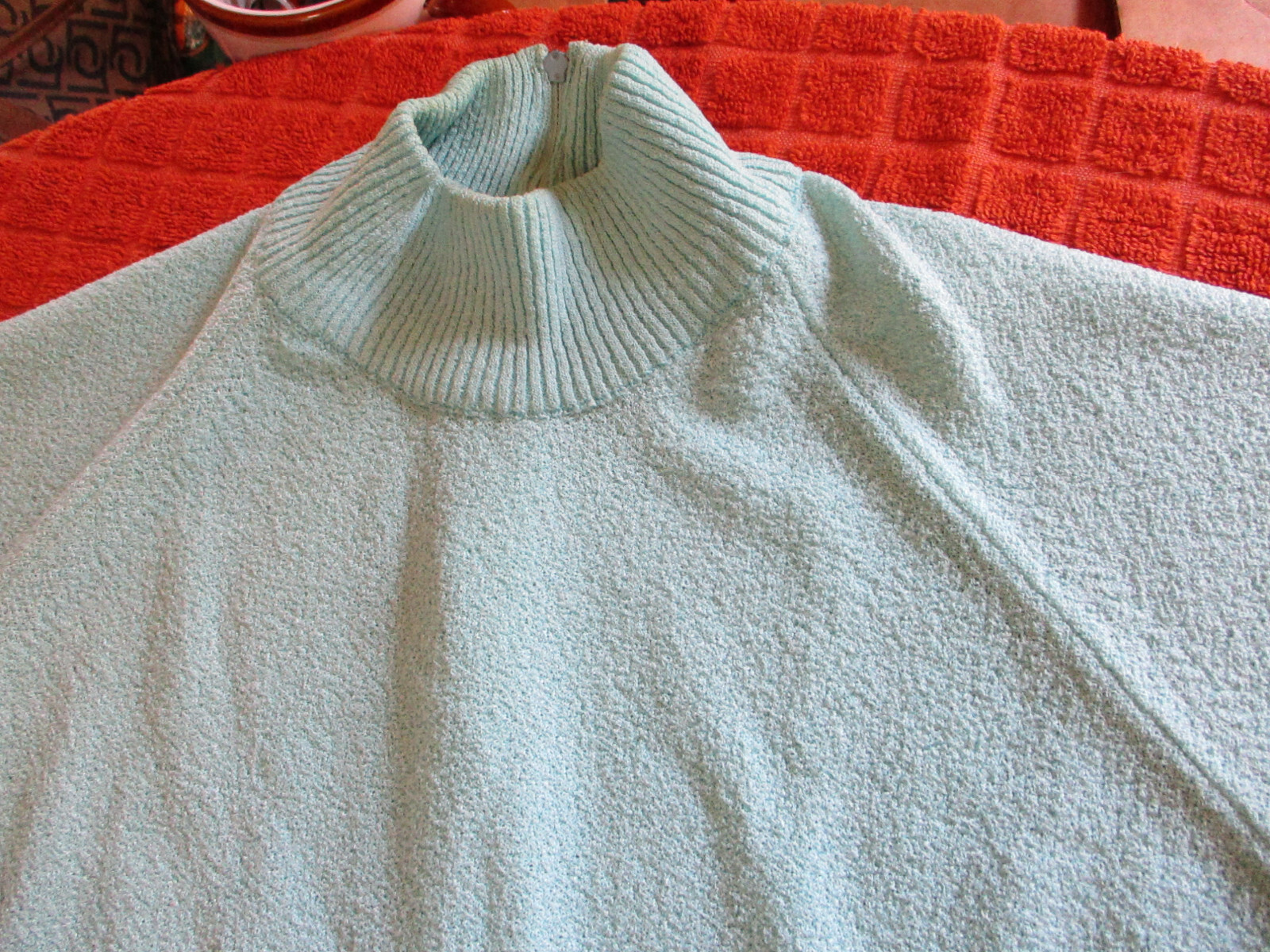 Talbott Travler Full Fashioned Dacron Polyester Dress Stretch Knit -S 8 Aqua VTG