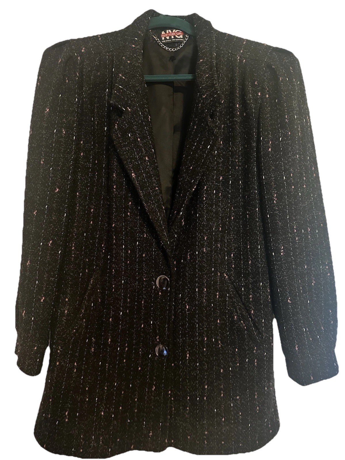 New York Girl 1980s Vintage Wool Jacket Made In America Retro Classic