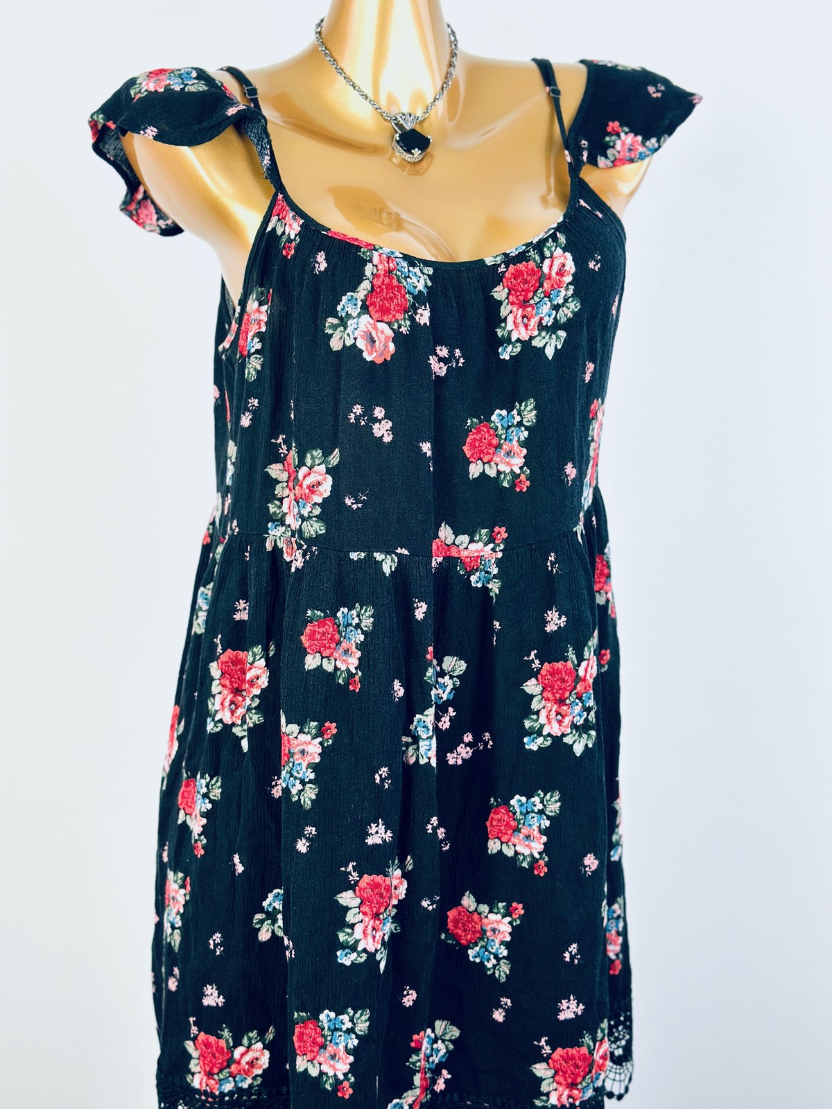 Vintage VTG 90s grunge dress floral print prairie mini sundress