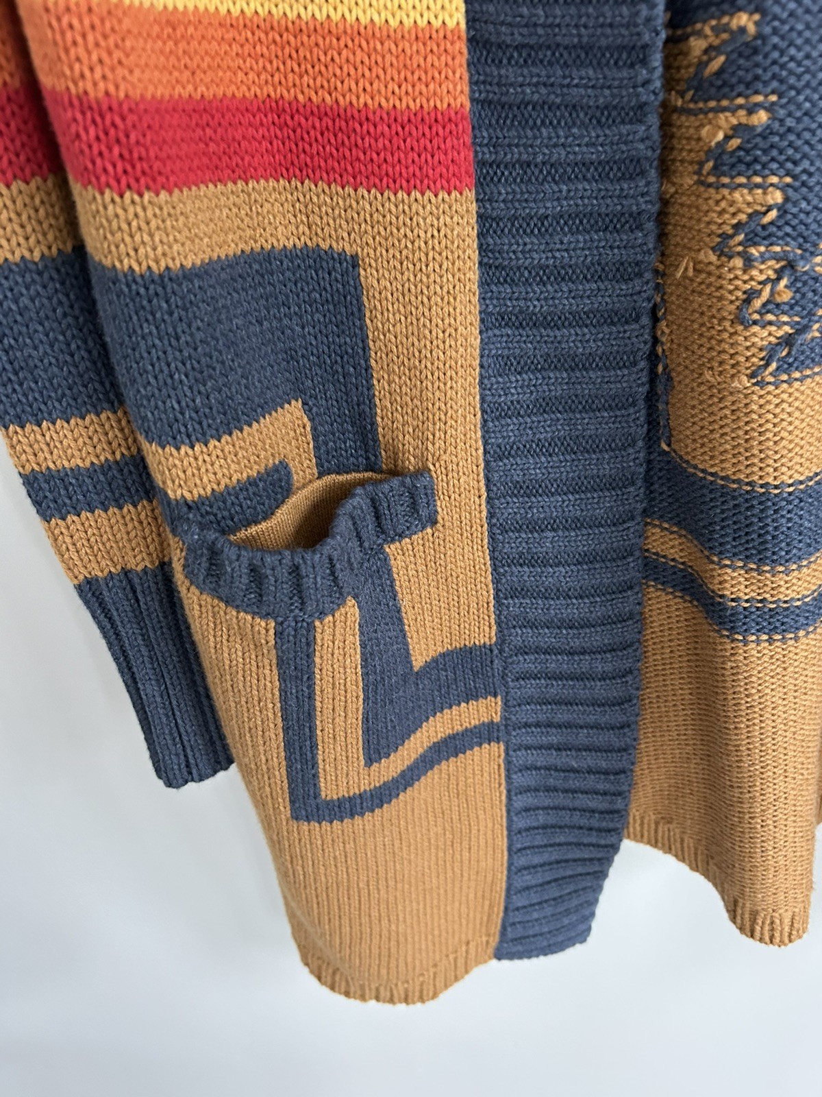 Pendleton Harding Open Long Cardigan Small Cotton Wool Exc Shape Southwest Aztec