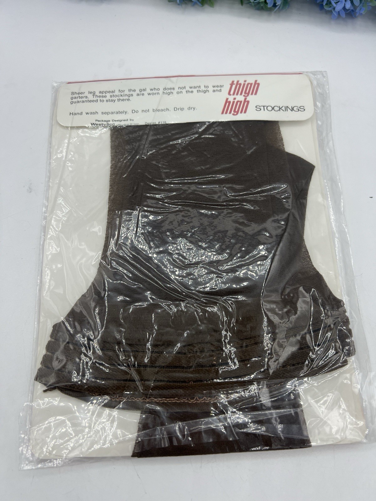 VTG Thigh High Stockings TH First Quality Coffee Medium Fits 9 1/2-10 100% Nylon