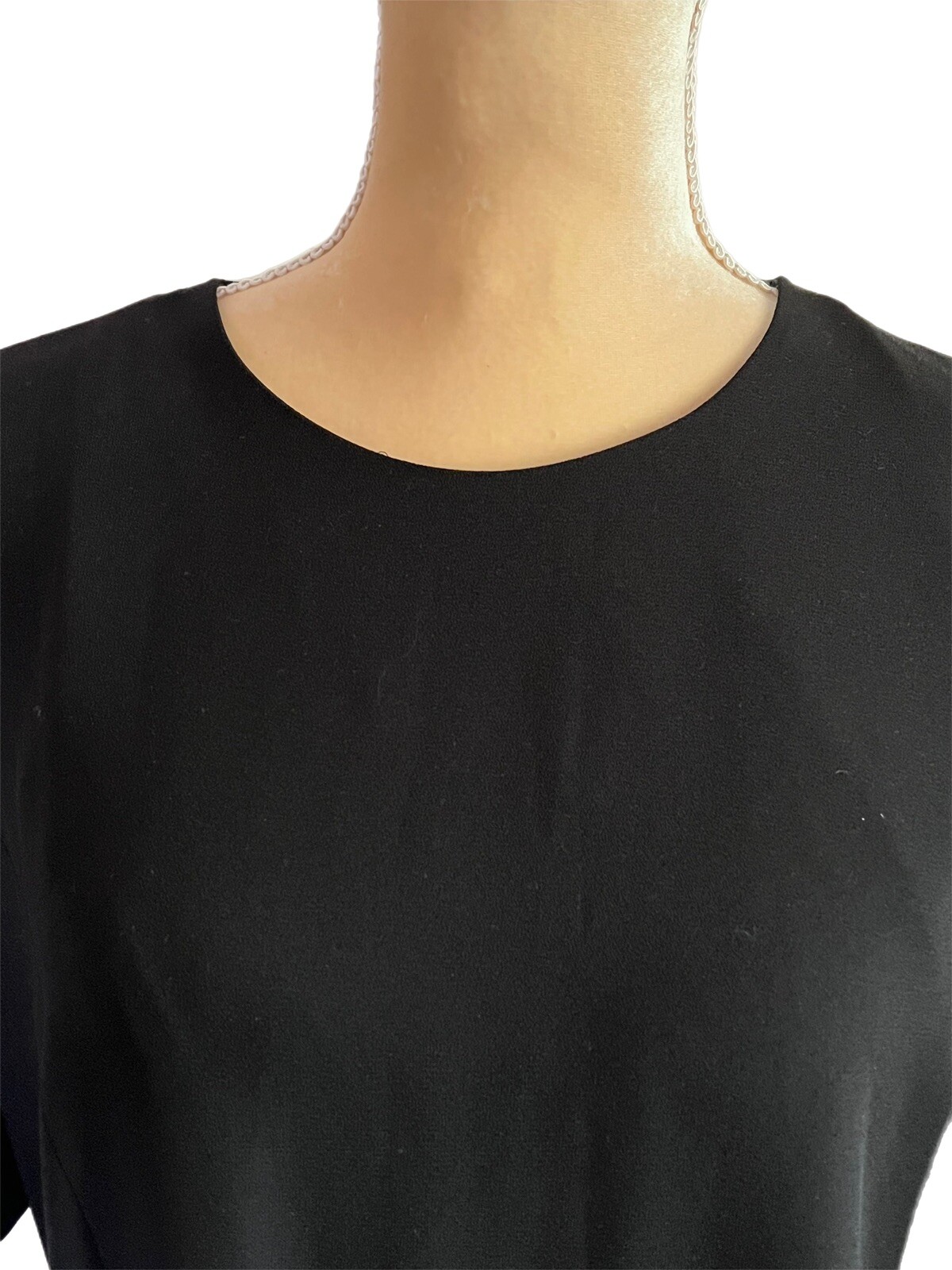 Vintage Worthington Black Lined Shift Dress Size 10 Made in Honduras