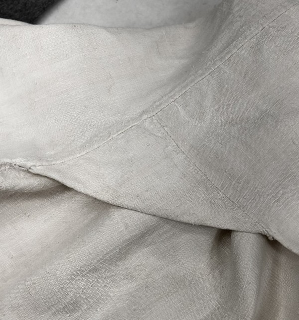 antique chemise shift white linen bust 54 drop shoulder 18th c replica