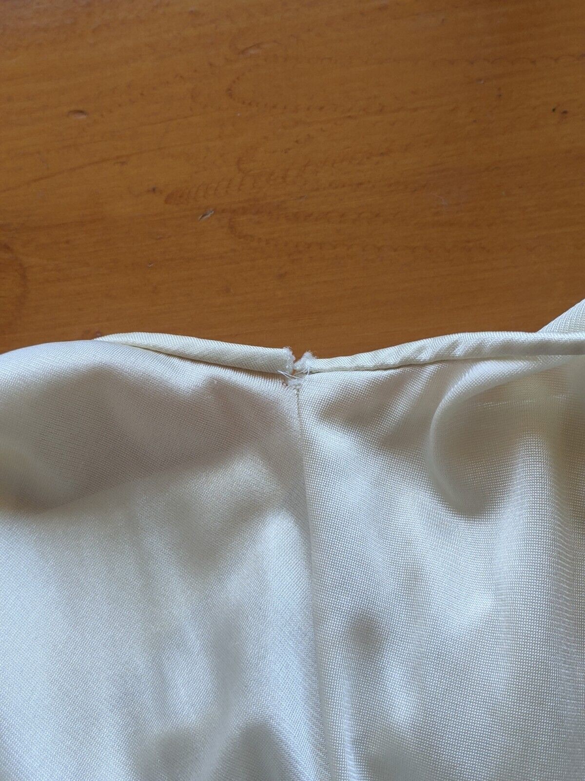 Satin NIGHTGOWN Size Medium Greek Goddess Pale Yellow Nylon with Bust Applique