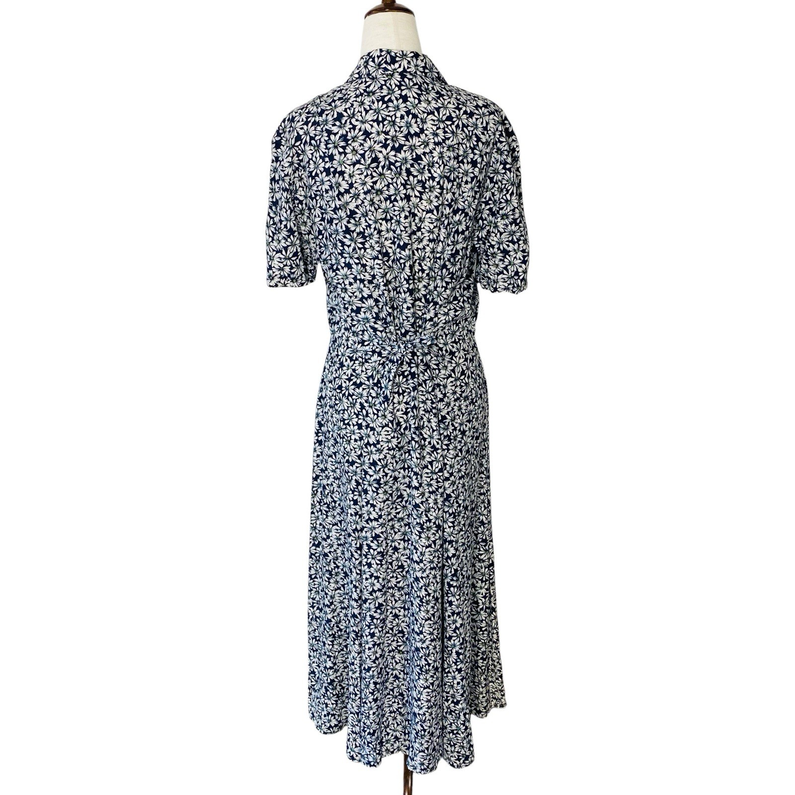 VINTAGE JONATHAN MARTIN Floral Button Front Midi Dress 90s Cottagecore Teacher