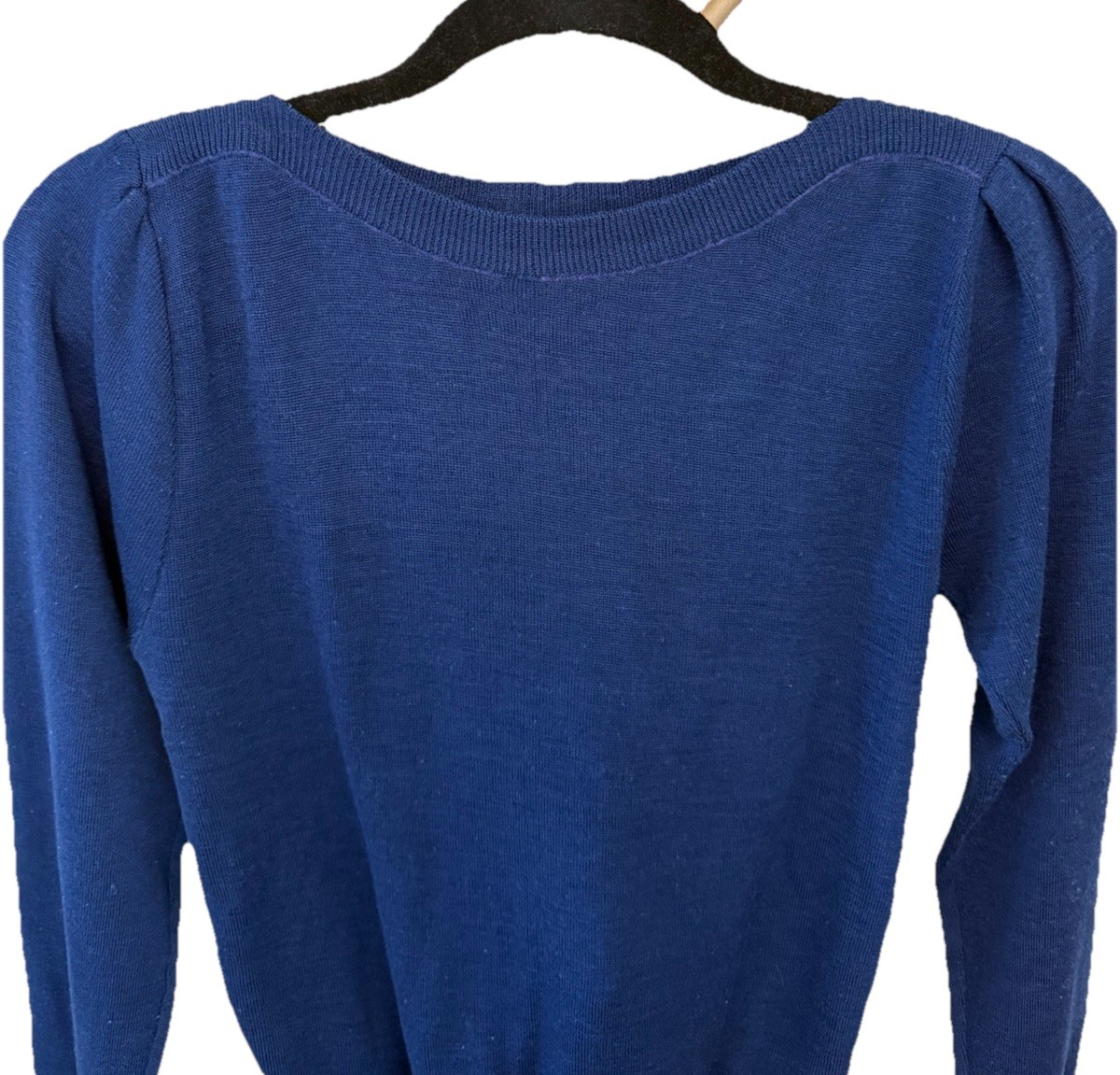 VTG Round Neck Sweater Womens Medium Slim Fit Navy Made in Hong Kong 40&rsquo;s-50&rsquo;s
