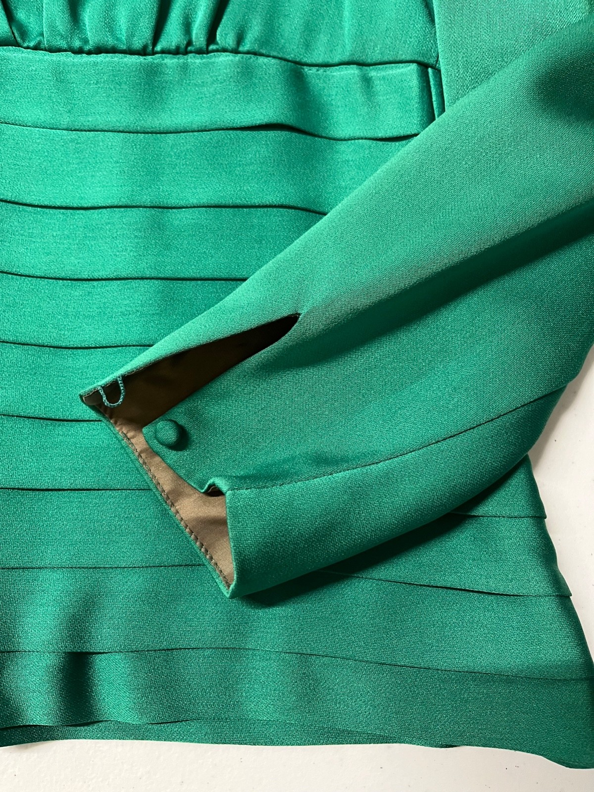 Vintage 80s Dynasty green 2PC Peplum Skirt Set by Rina di Montella Size 8