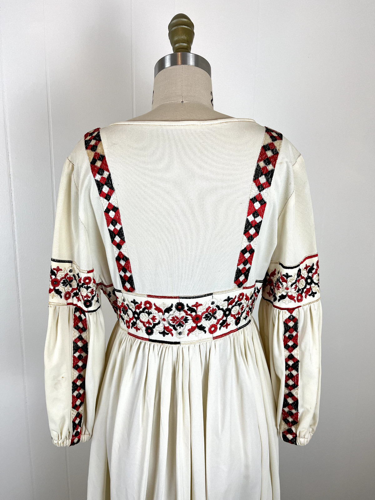 Rare Vintage Beverly Paige 60s 70s Bohemian Maxi Dress Tag 10 Peasant Groovy