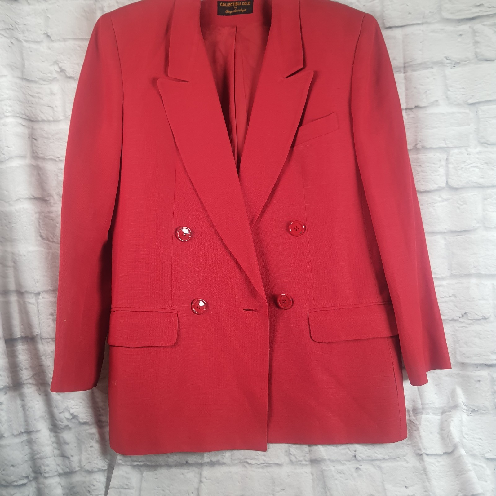 Vintage Giorgio Sant Angelo Blazer Collectible Gold Womens Size 10 Holiday Linen
