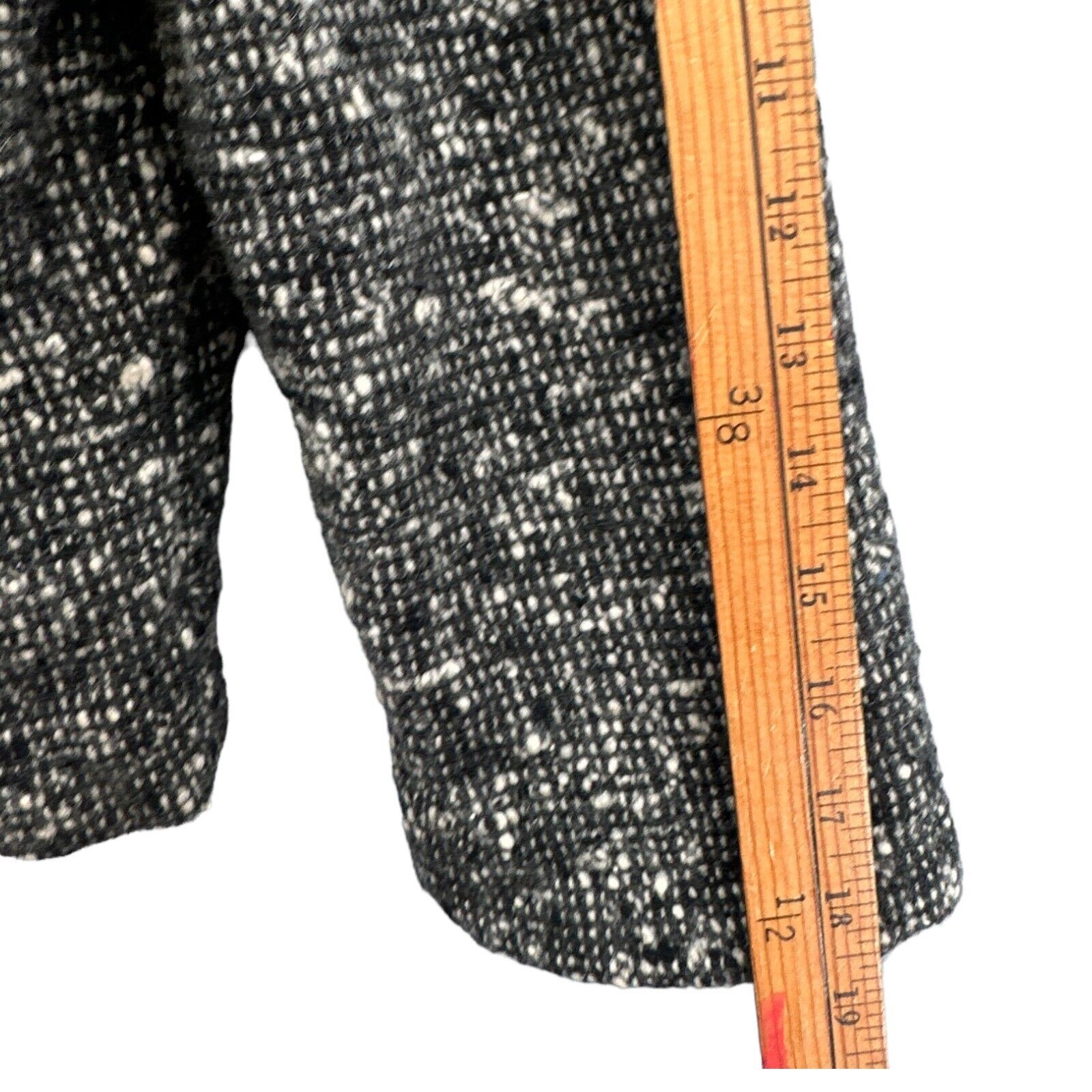 VTG Pendleton Blazer Jacket Wool Tweed Lg Black White Bolero Business Preppy USA