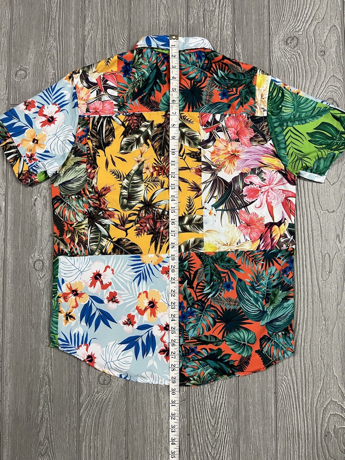 CR-24 Bordo Cromato Hawaiian Shirt Women’s M All Over Tropical Floral Print VTG