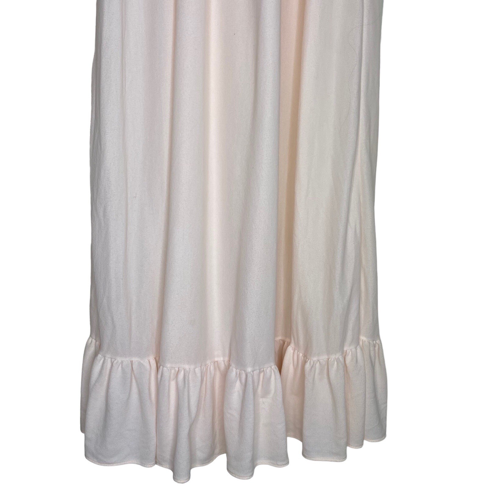 VTG 70&rsquo;S VAL MODE WHITE PINK LACE NYLON BLEND NIGHTGOWN SZ S