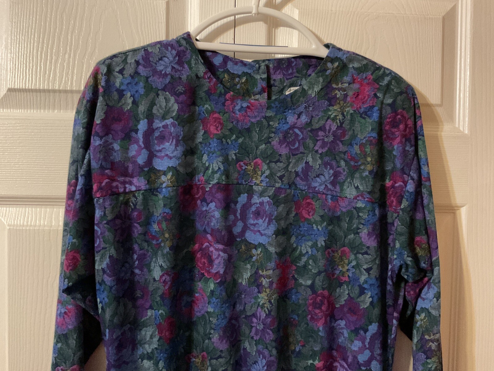 Stuart Alan Petites Vintage Floral Maxi Dress Semi Sheer 12P U.S.A. Cottage Core