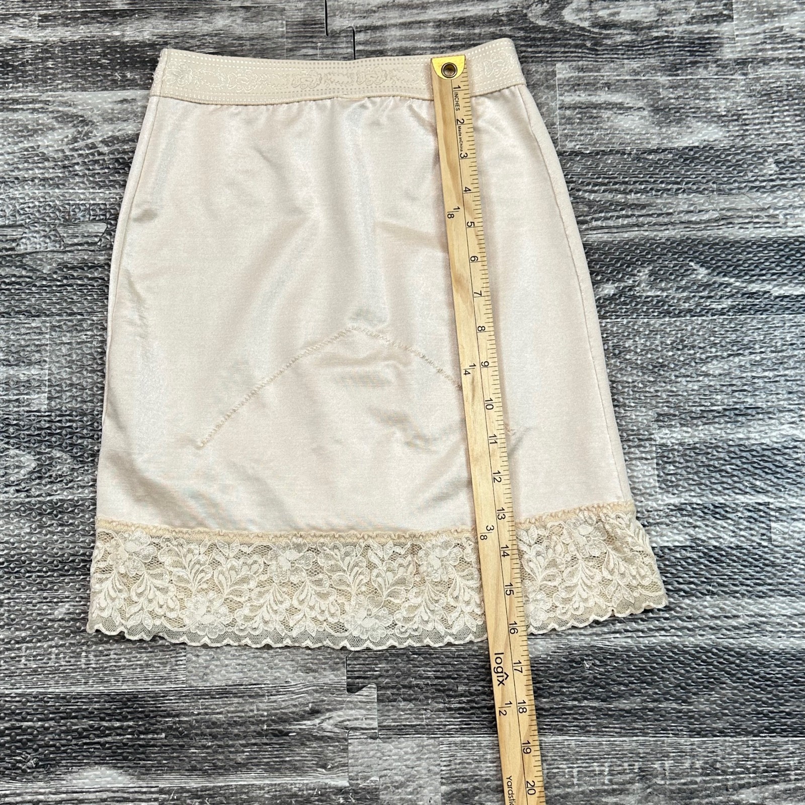 Vintage Shape-Mate Wiggle Skirt Half Slip Built-in Panty XL 31&Prime;-32&Prime; Beige Sissy