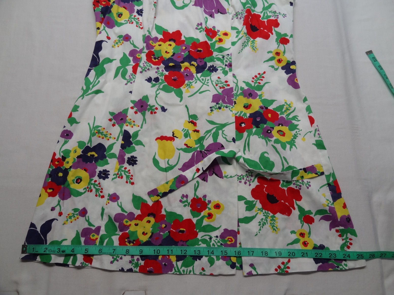 Mini Dress Shorts SET 18 1/2 Floral 60s 70s Hippie VTG ILGWU Union Made in USA