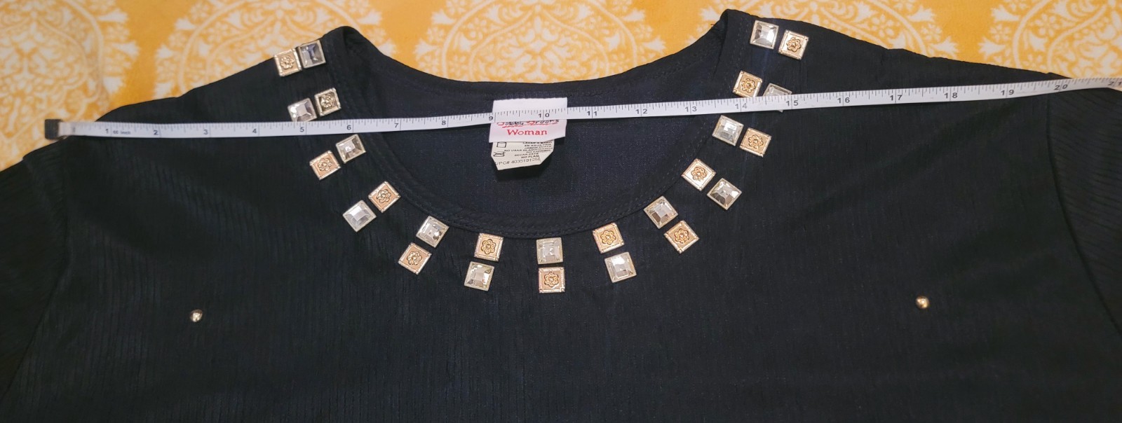 Vintage Bobbie Brooks Plus Size 22 Black Long Sleeve Top With Gorgeous Details