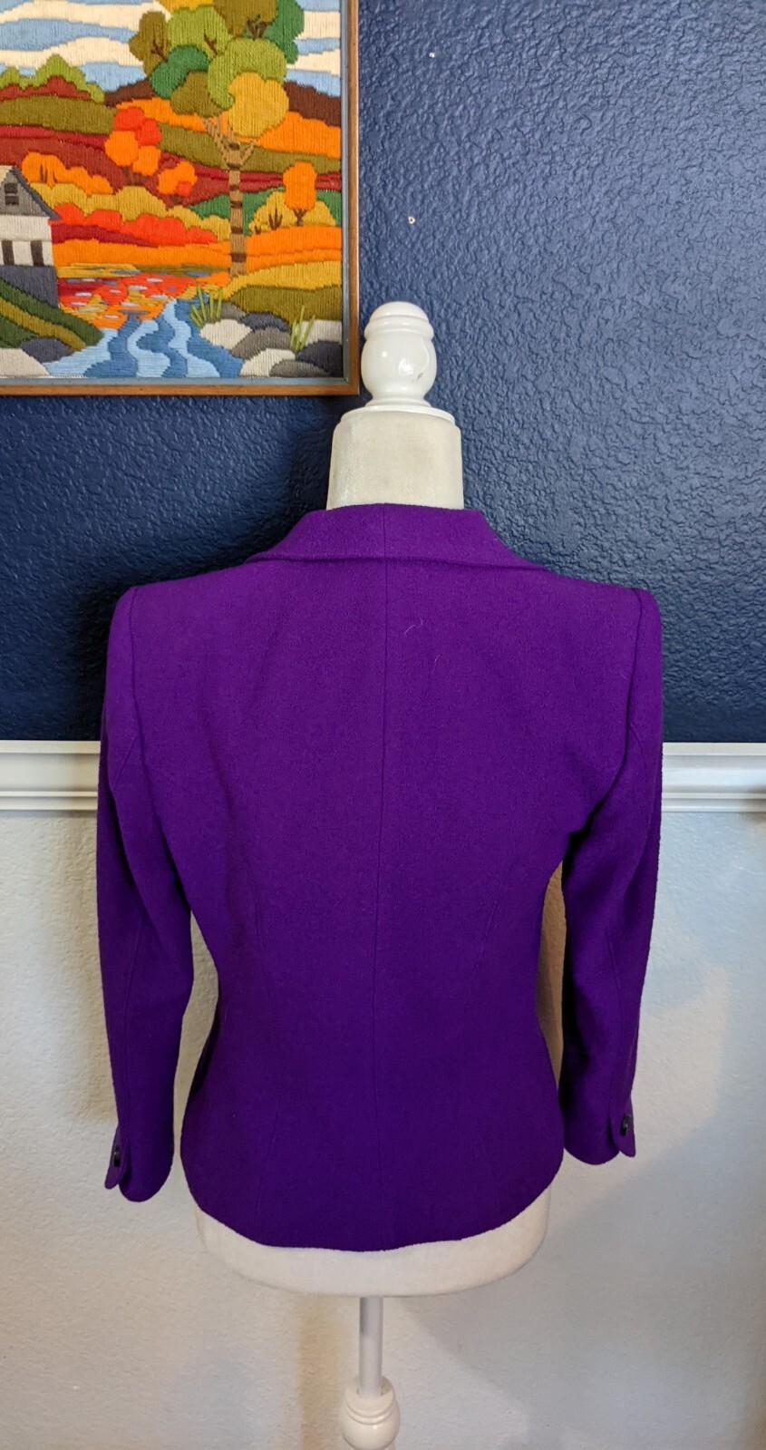 VTG Escada Margaretha Ley Purple Button Career Blazer Jacket Sz 36 Medium M