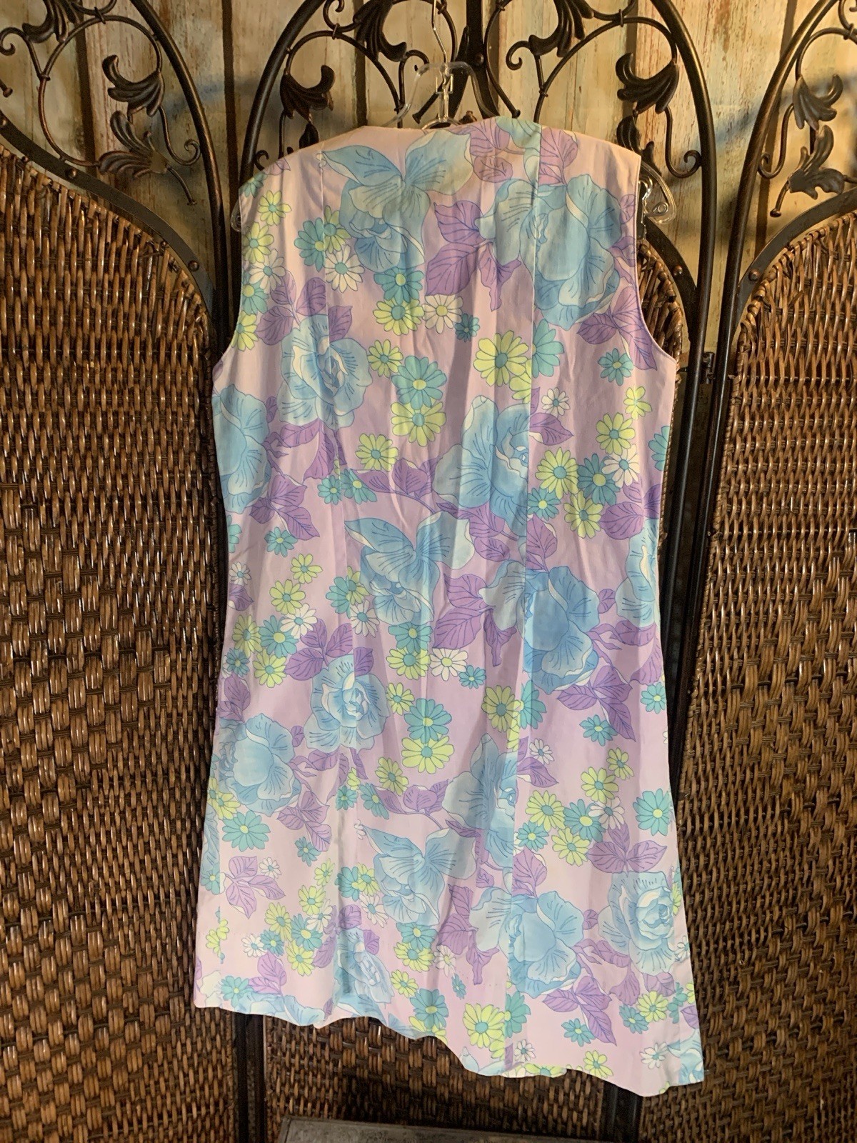 Vintage Floral Dress Handmade Size M
