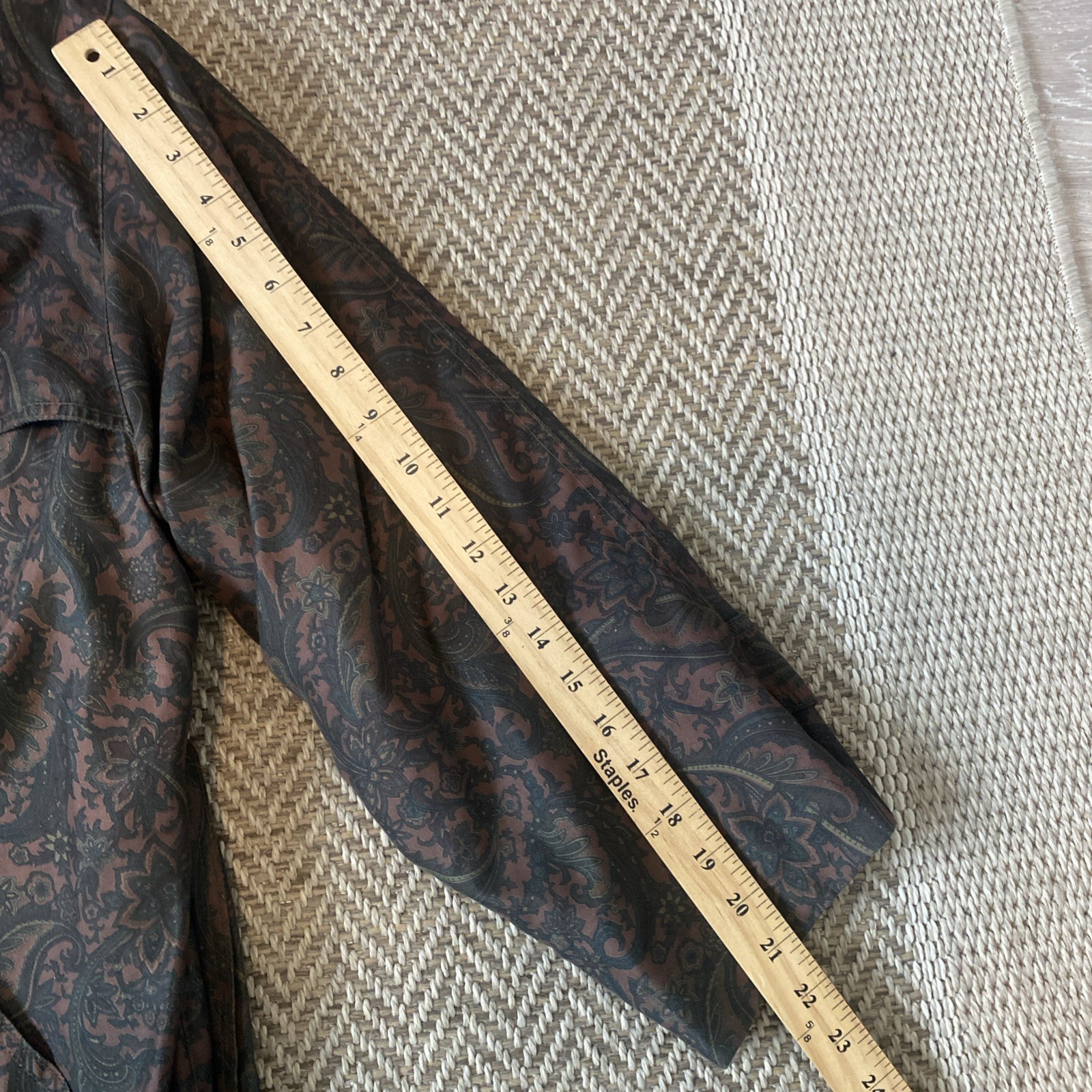Vintage Vtg Women’s London Fog Trench Coat Duster Paisley Liner Sz 10 Goth