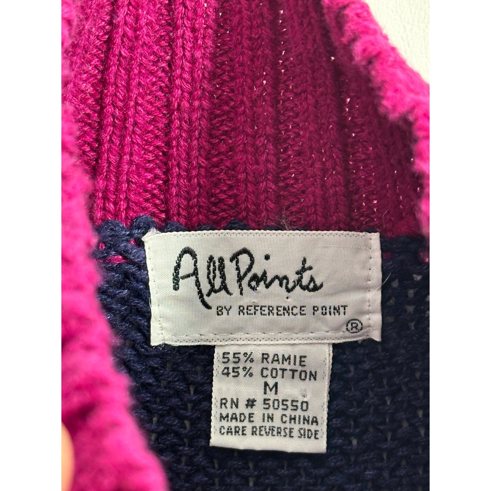 All Points Vintage 90s Colorblock Patchwork Mock Neck Sweater Y2K Medium