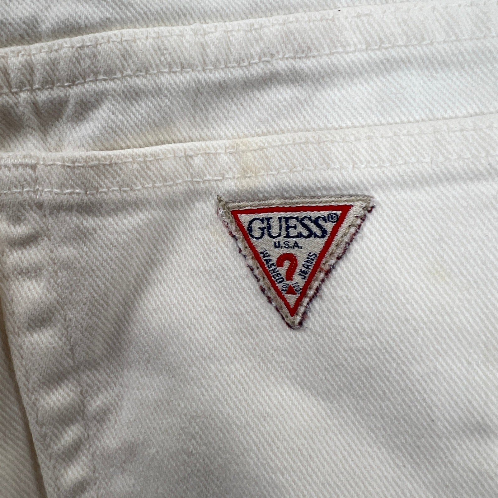 Guess Vintage High Waisted Denim Shorts 25 White Women Made in USA 90s Retro